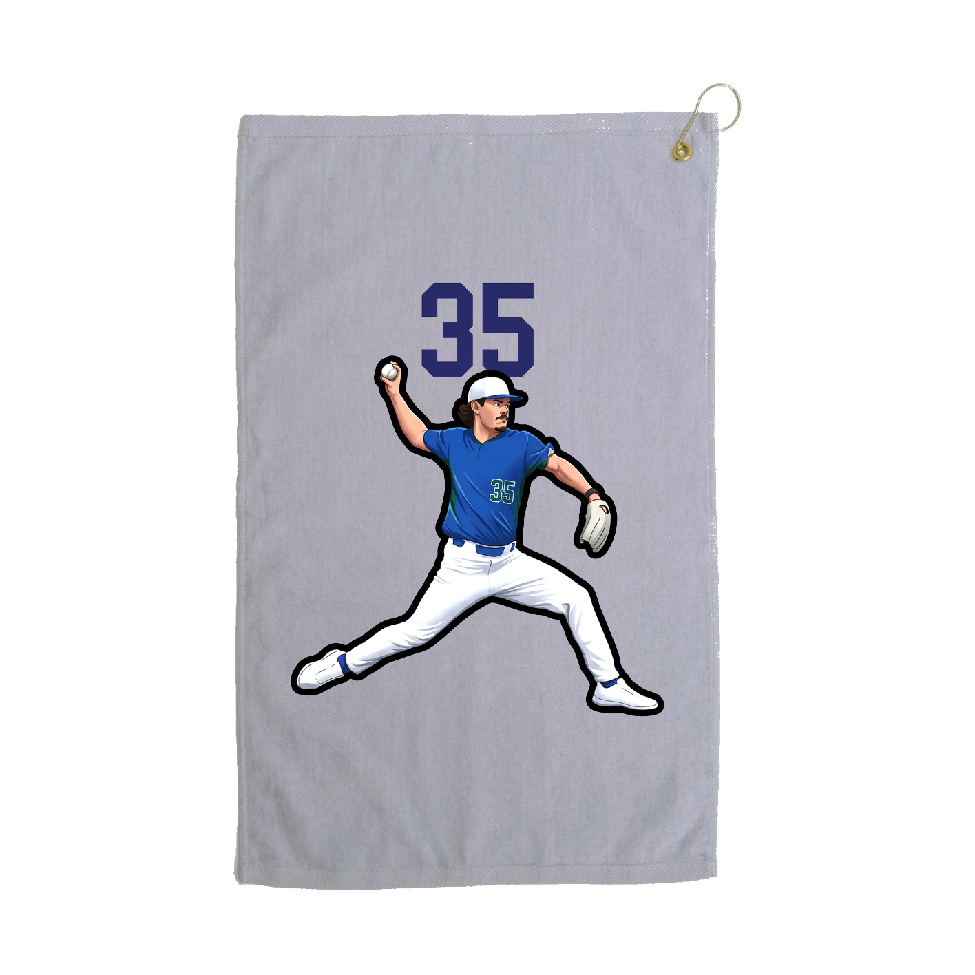 Golf Towel — Number Top in Grey