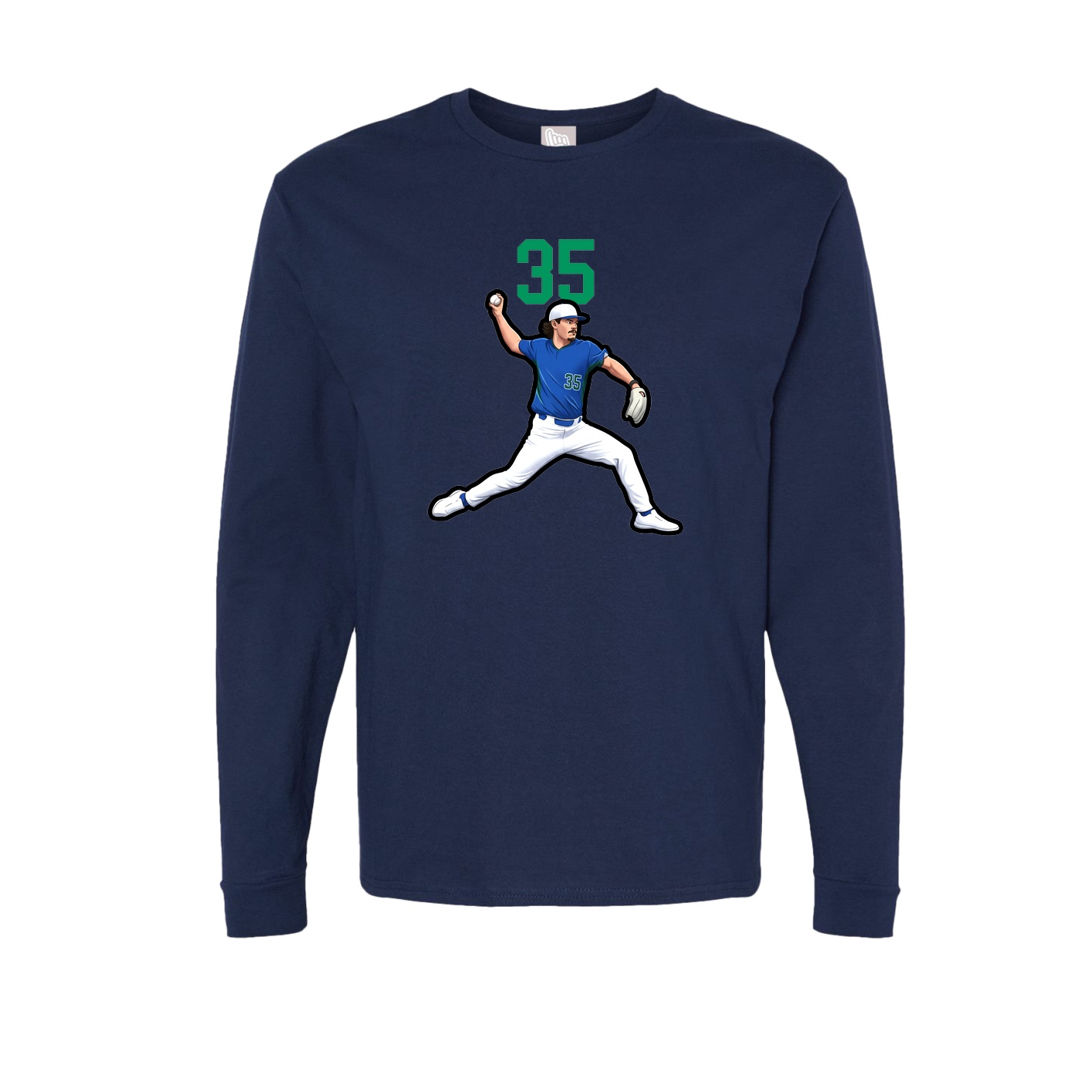 Long Sleeve Tee — Number Top in Navy