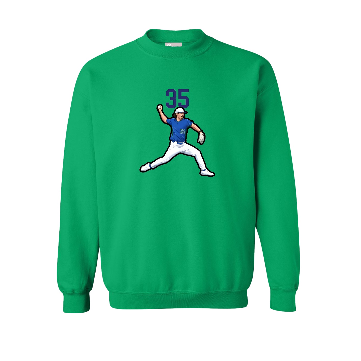 Fleece Crew — Number Top in Green