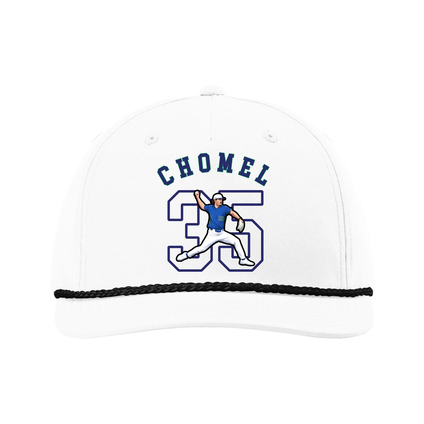 Five-Panel Classic Rope Cap — Shirsey Arch in White