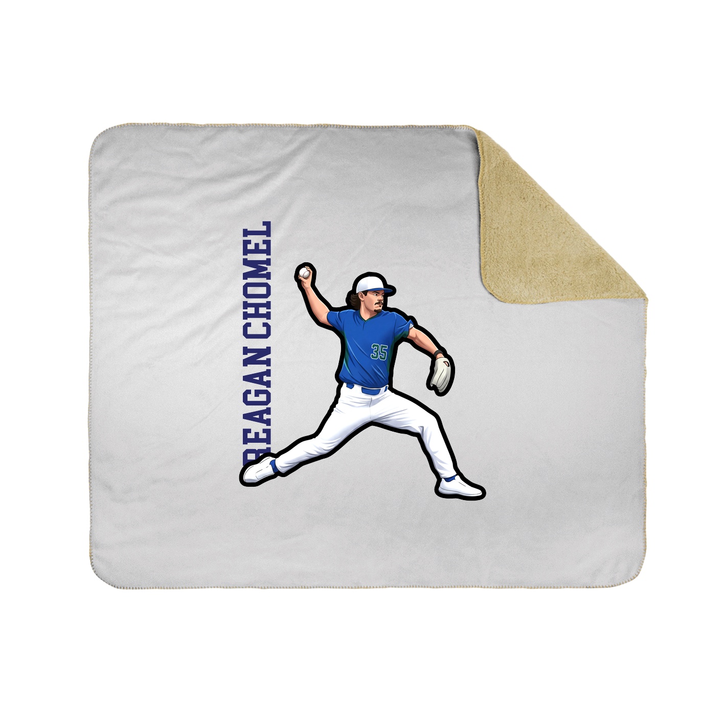 Throw Blanket — Name Vertical in White