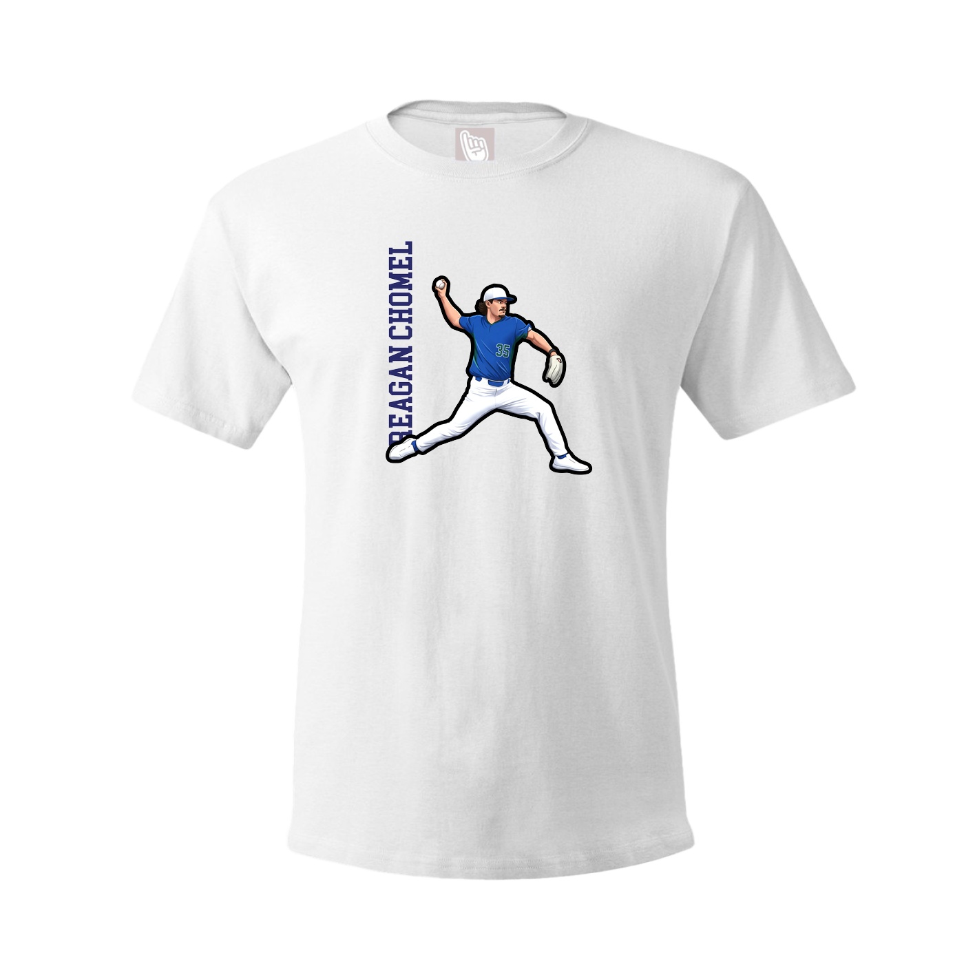 Tee — Name Vertical in White