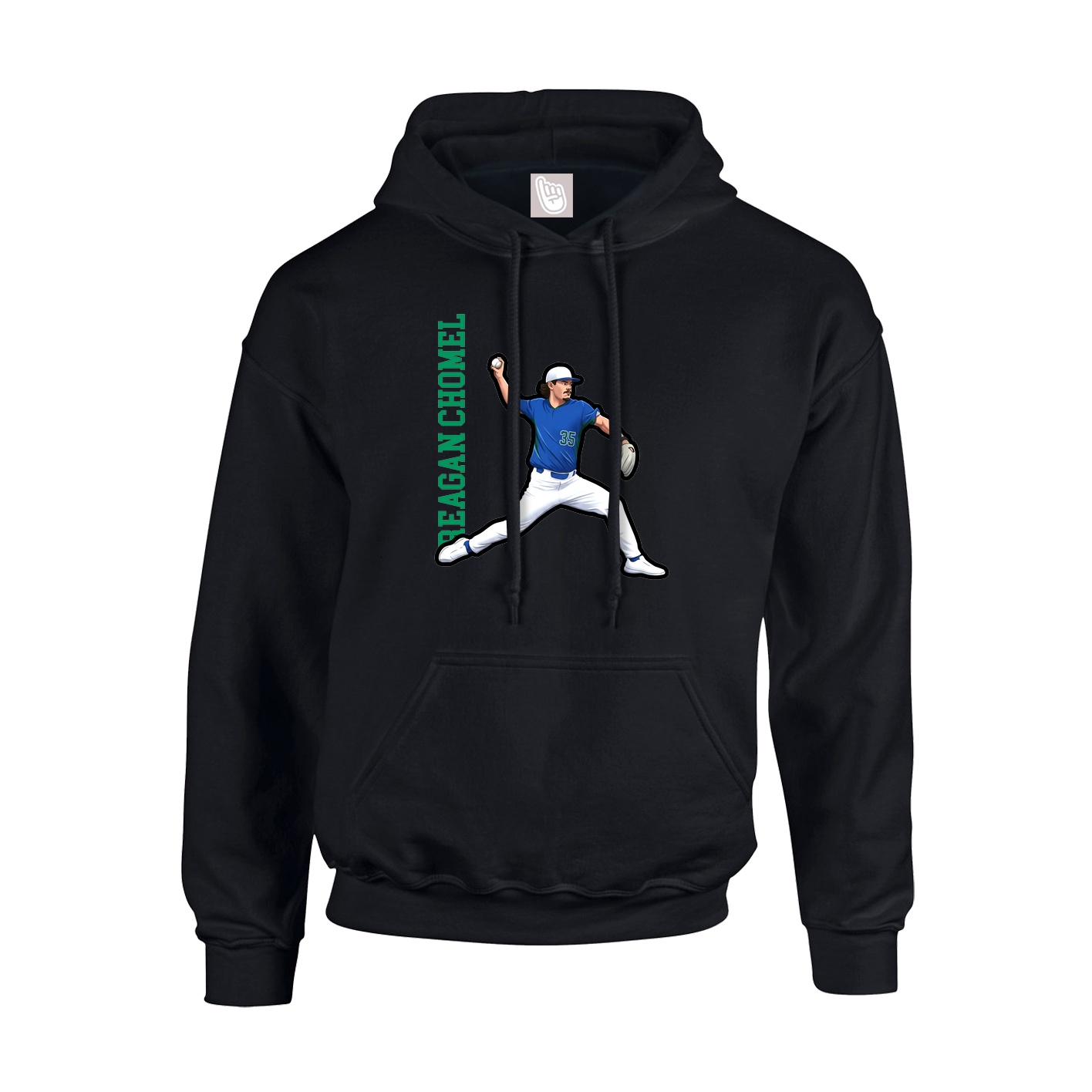 Hoodie — Name Vertical in Black