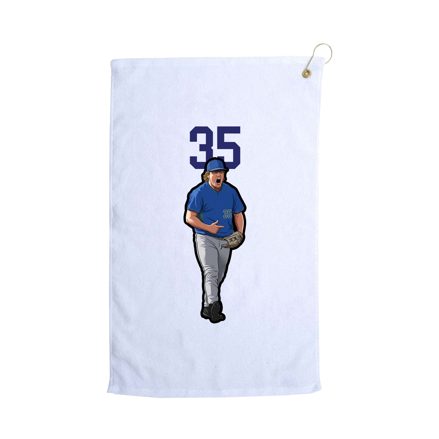 Golf Towel — Number Top in White
