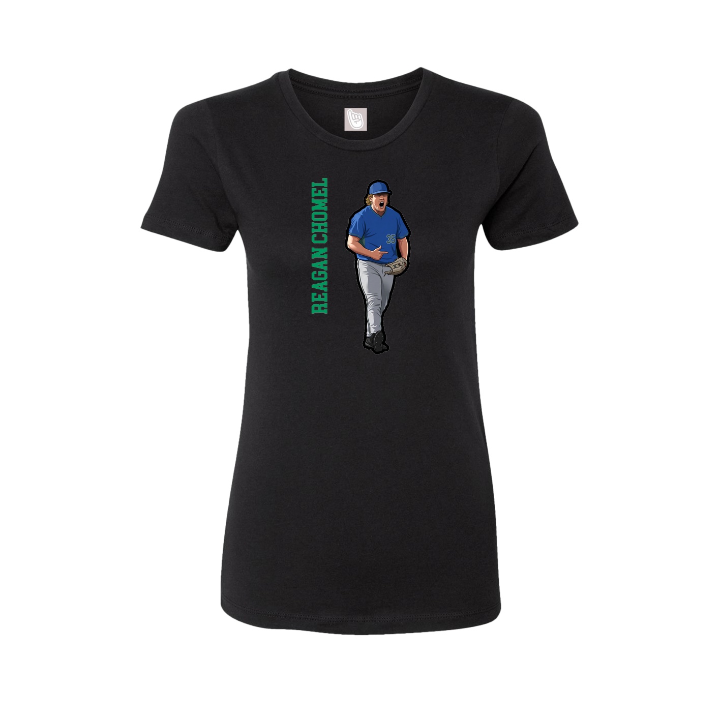 Womens Tee — Name Vertical in Black