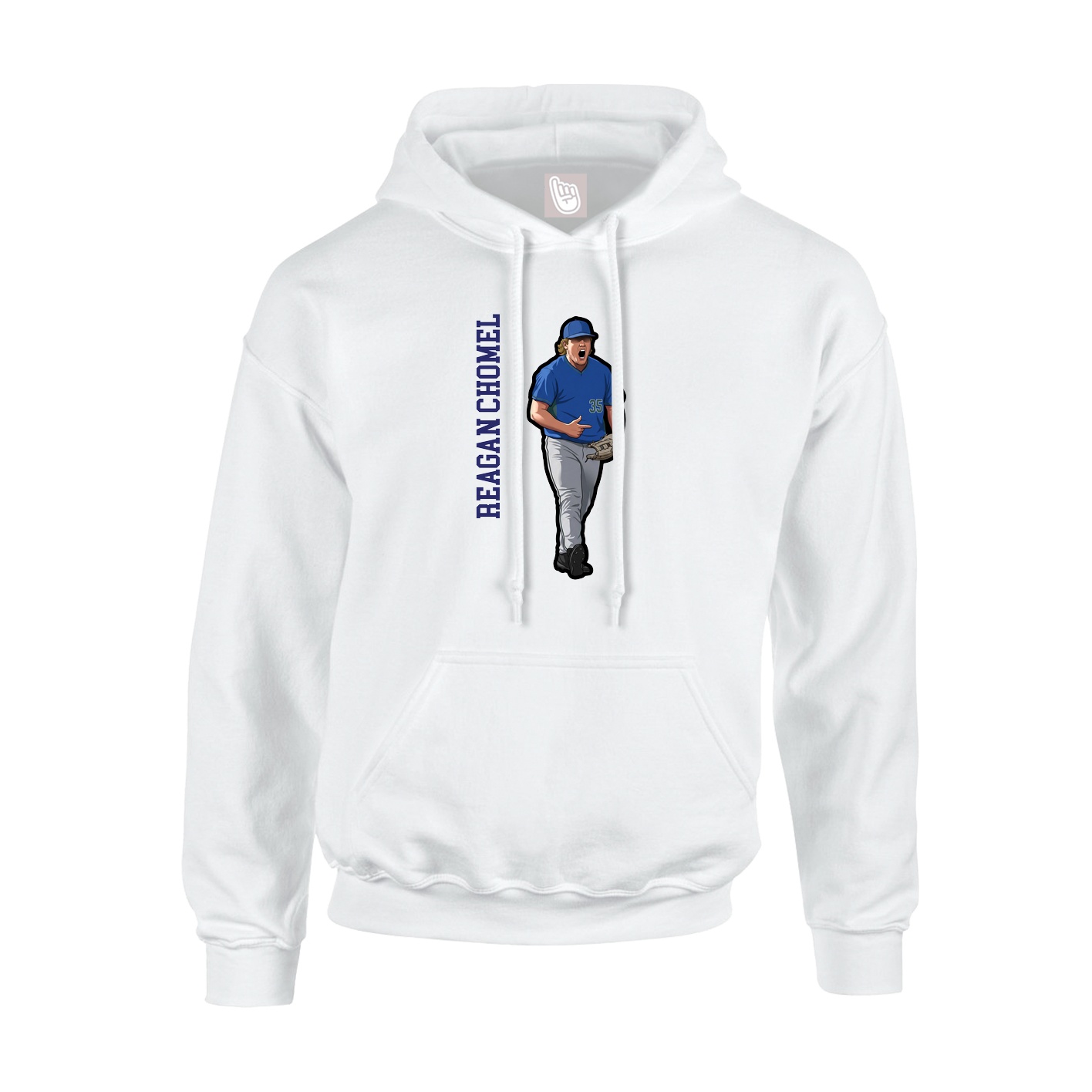 Youth Hoodie — Name Vertical in White