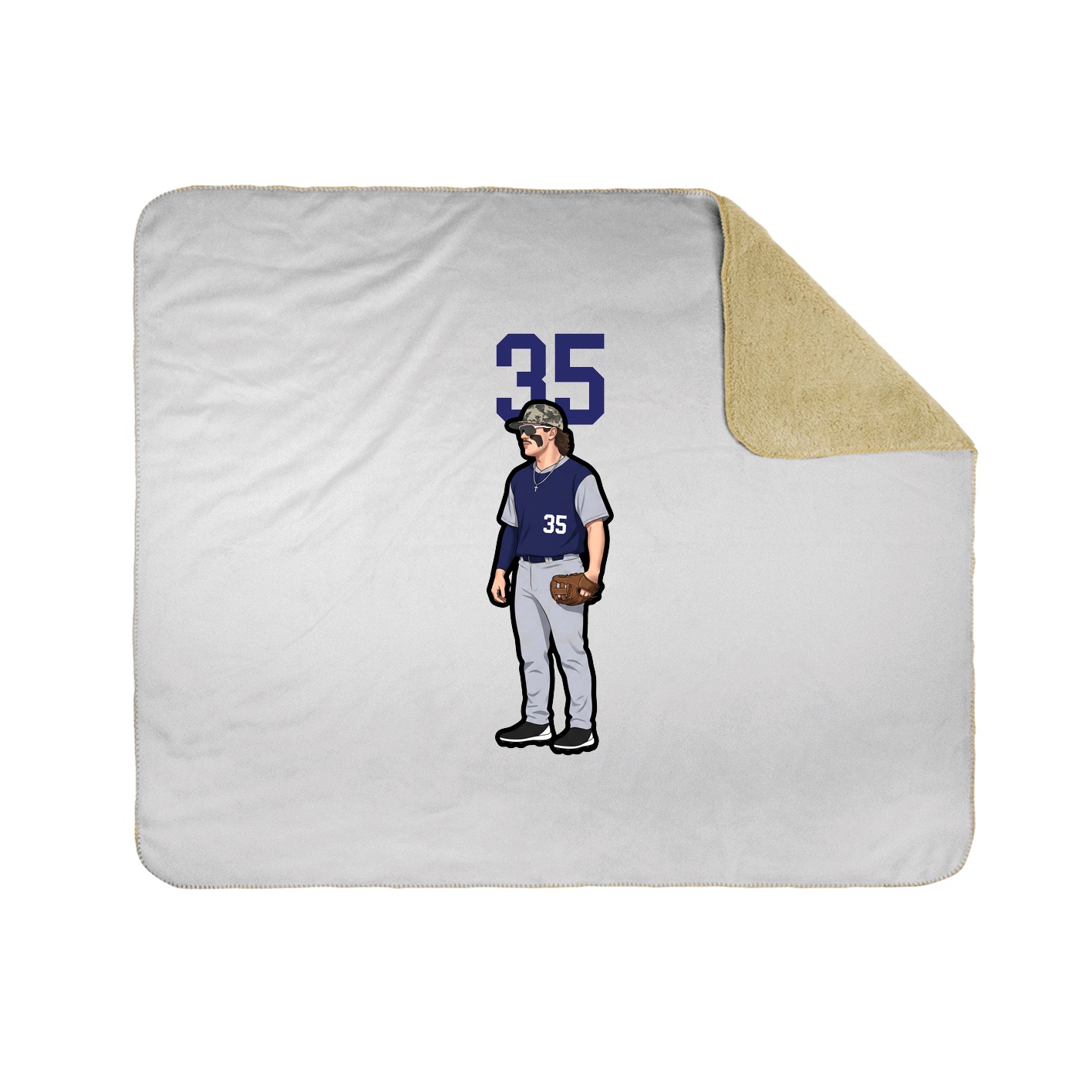 Throw Blanket — Number Top in White