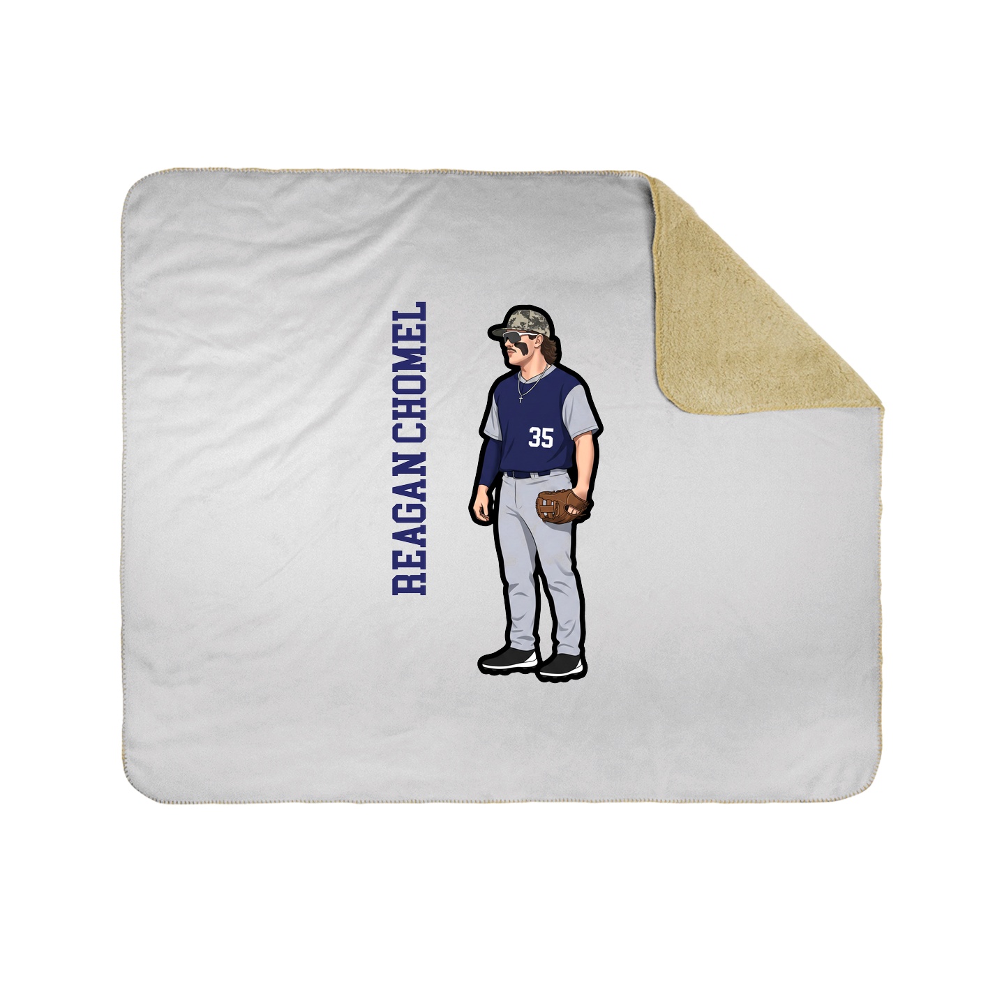 Throw Blanket — Name Vertical in White