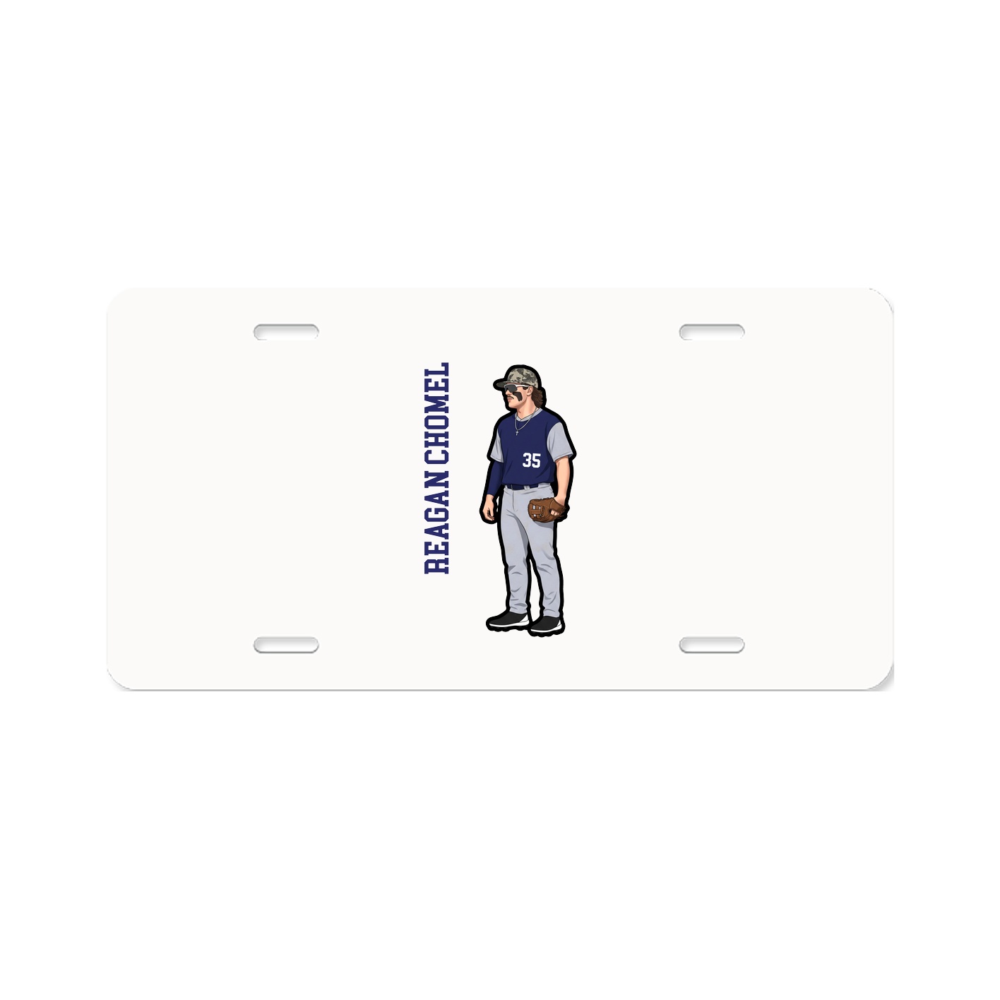 License Plate — Name Vertical in Classic