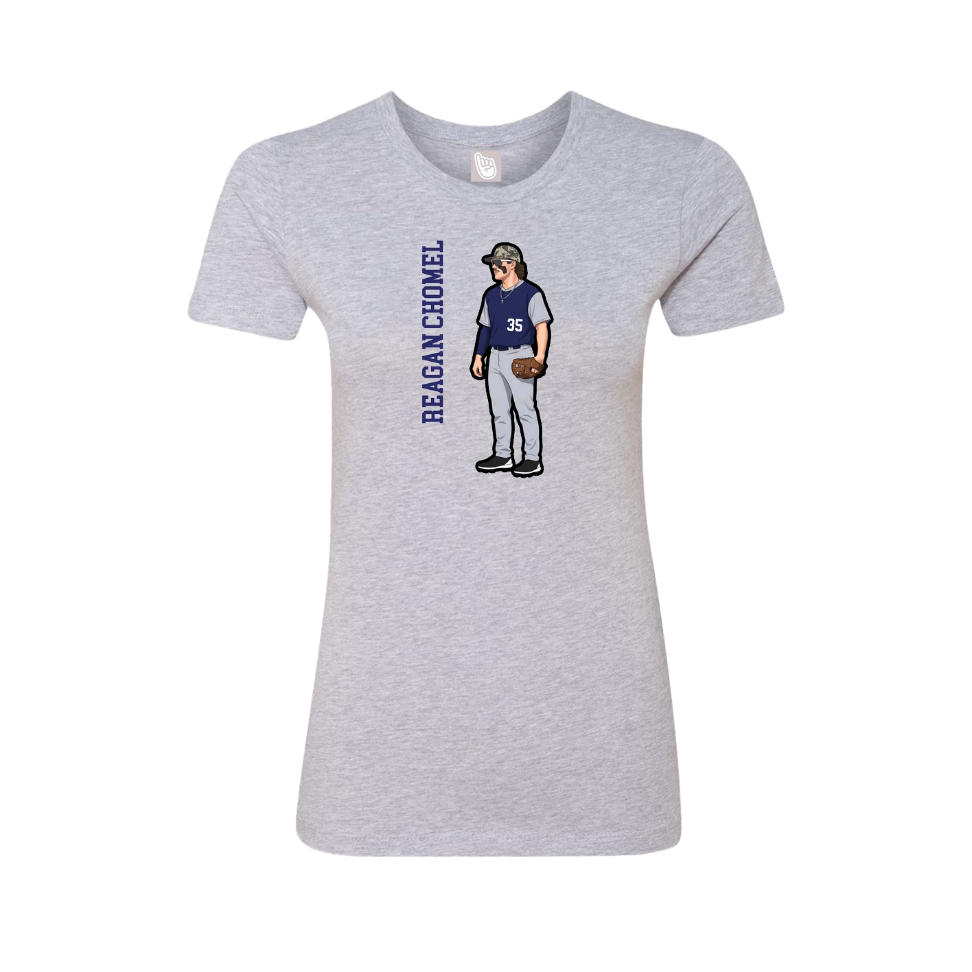 Womens Tee — Name Vertical in Grey