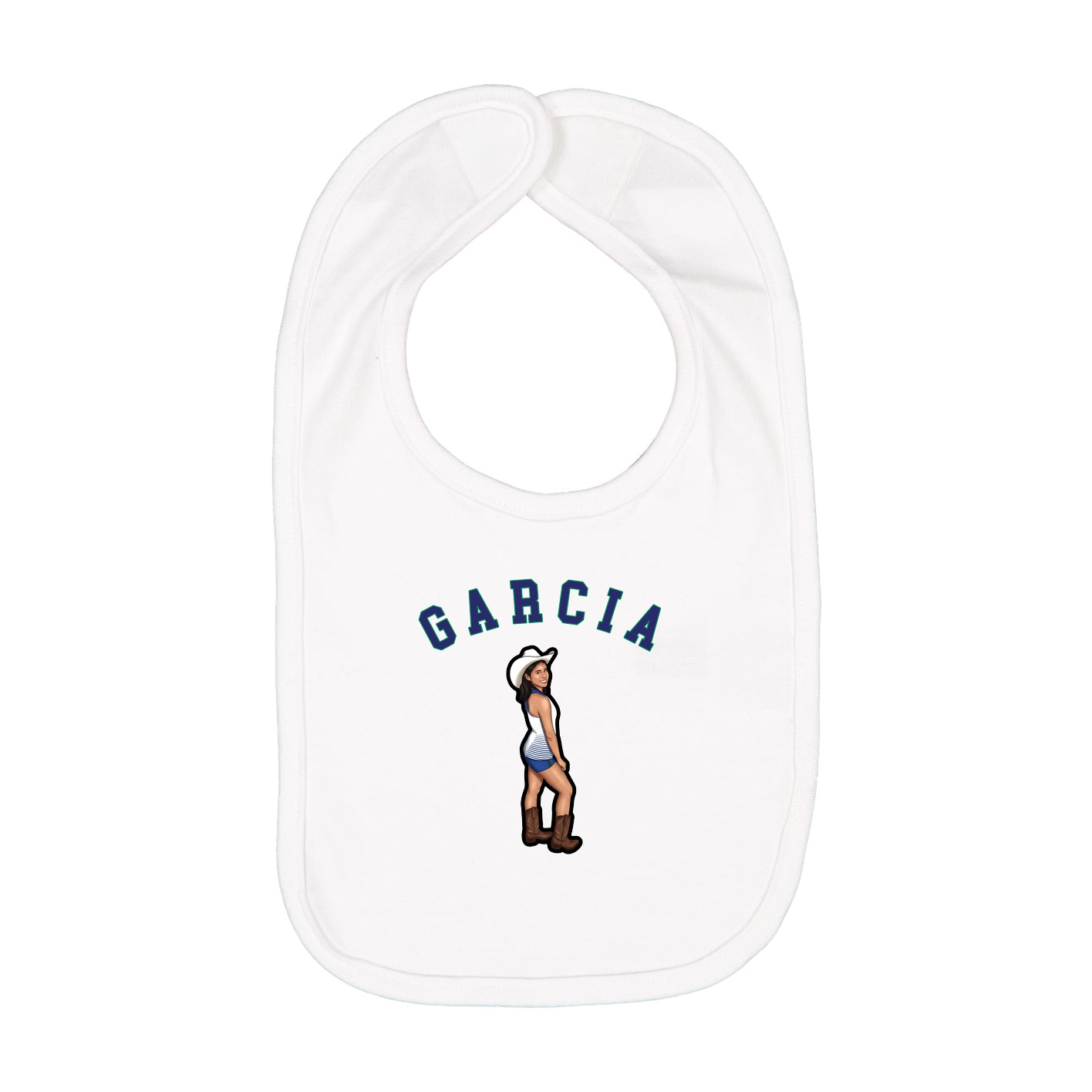 Infant Bib — Shirsey Arch in White