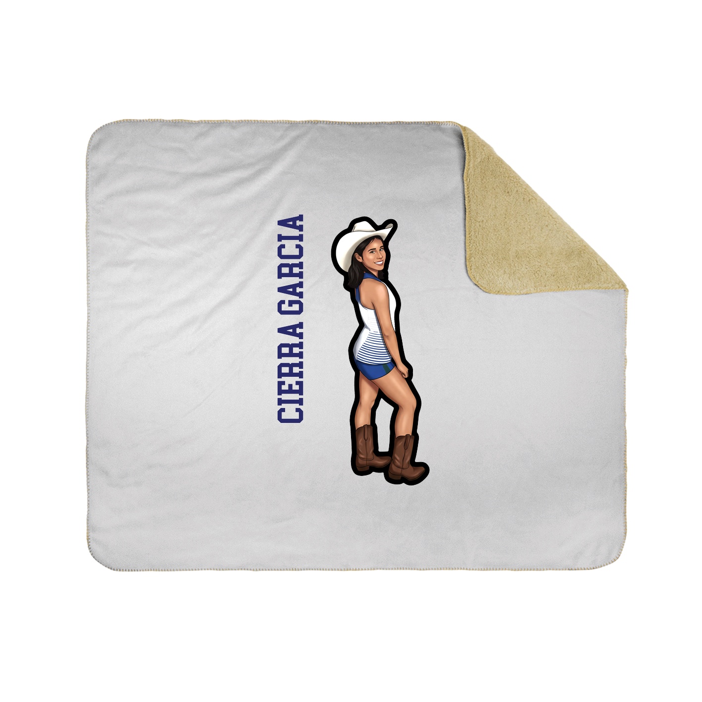 Throw Blanket — Name Vertical in White