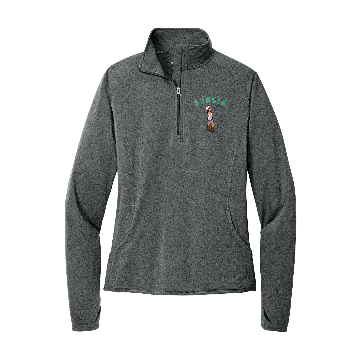 Women's Q-Zip Pullover — Shirsey Arch in Grey