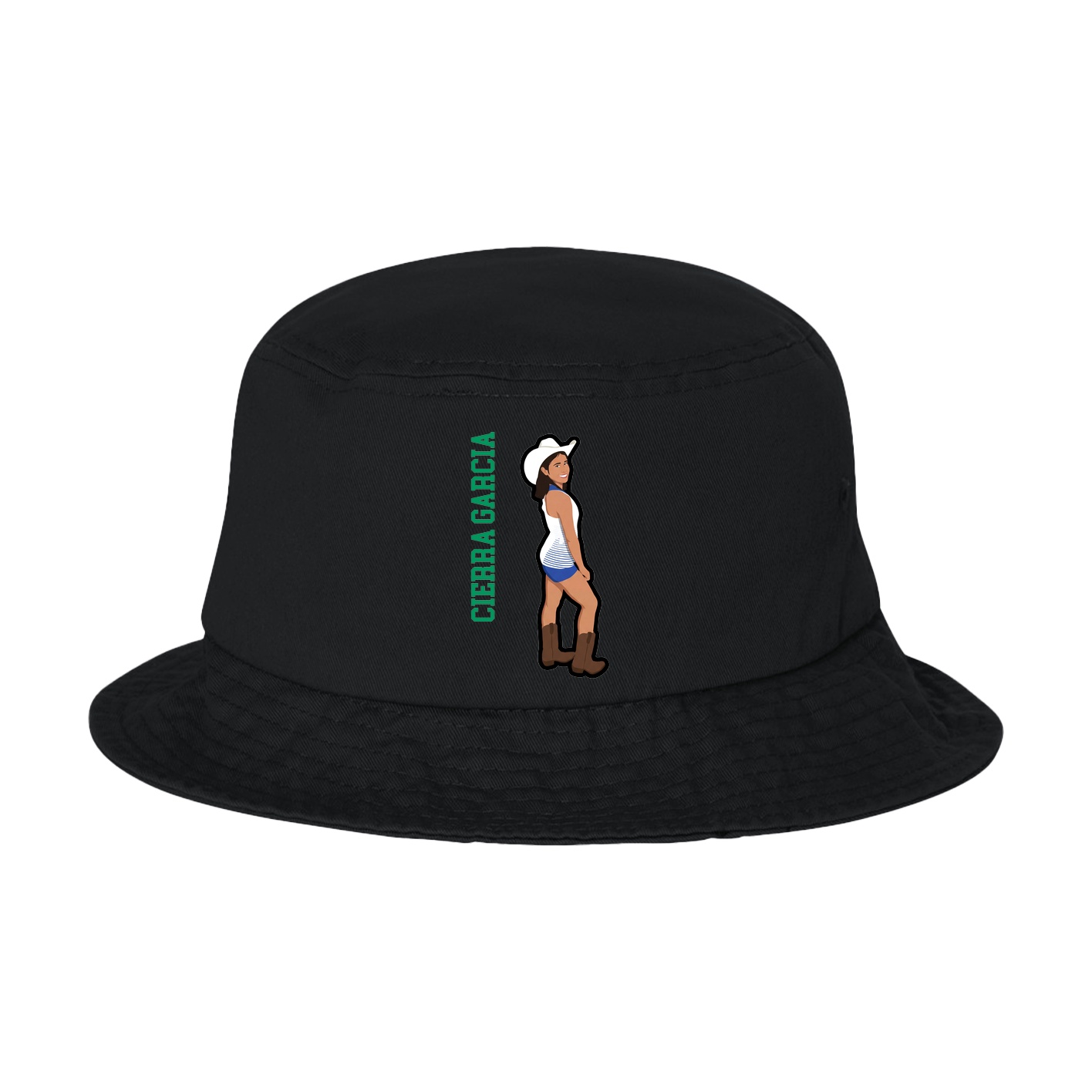 Bucket Cap — Name Vertical in Black