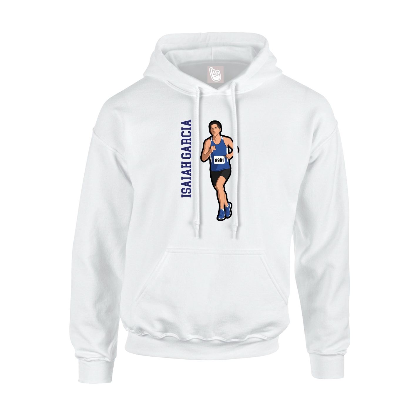 Youth Hoodie — Name Vertical in White