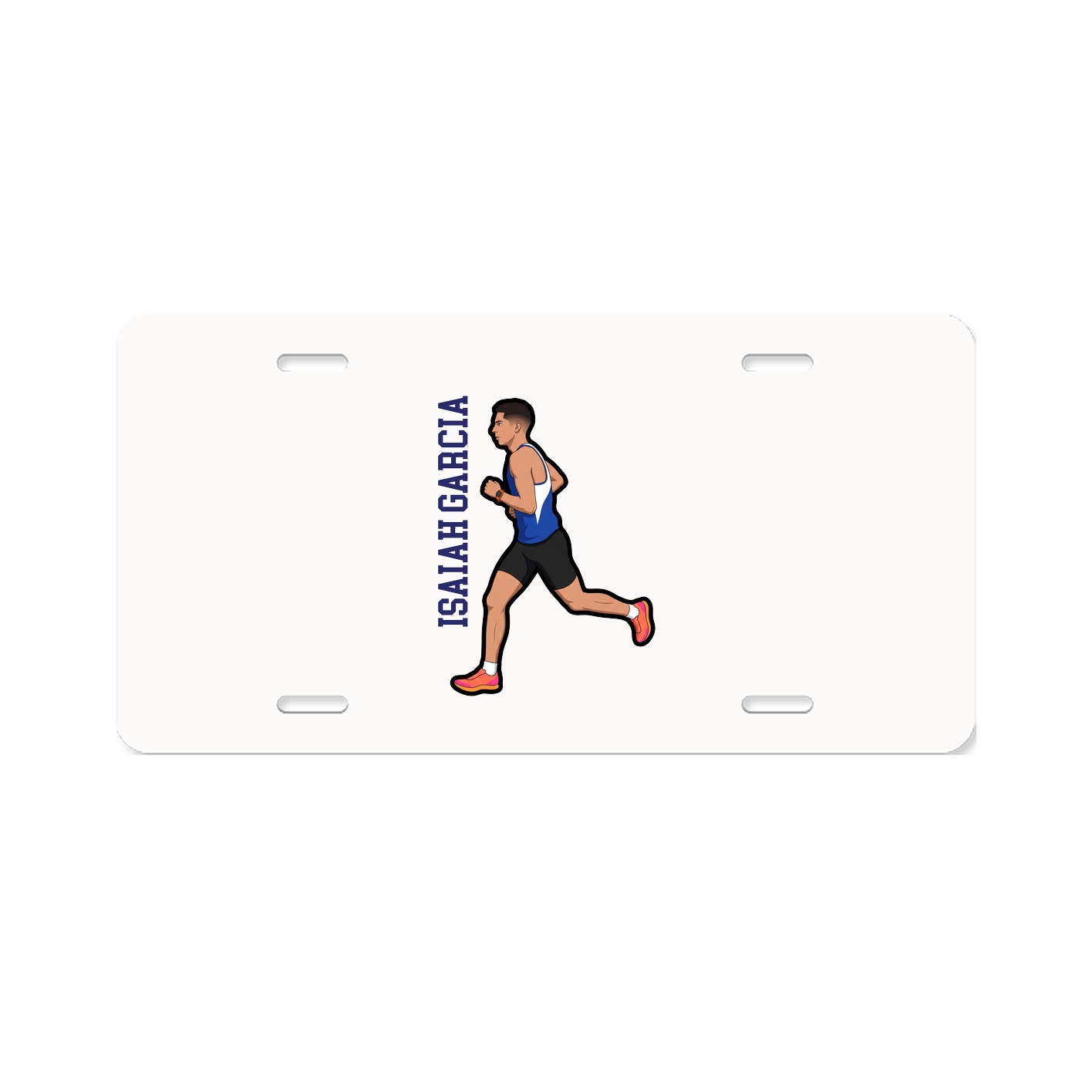 License Plate — Name Vertical in Classic