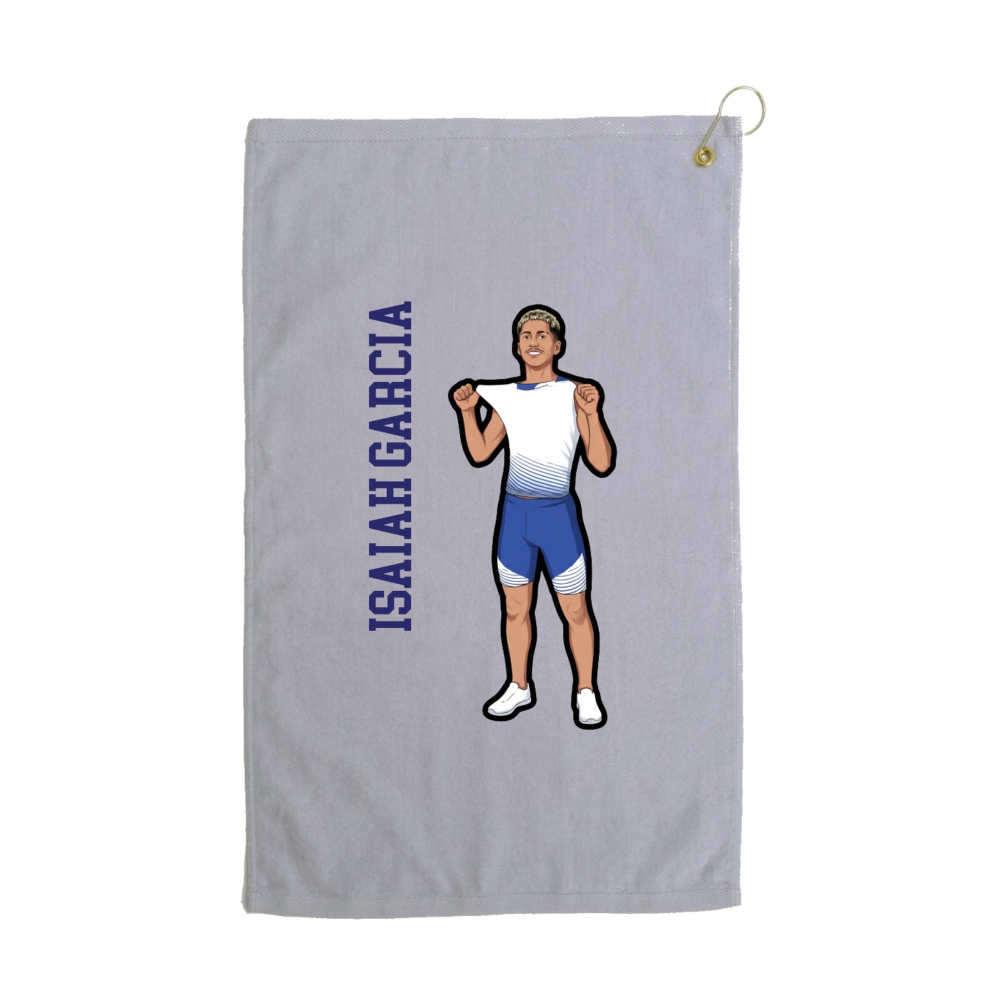 Golf Towel — Name Vertical in Grey