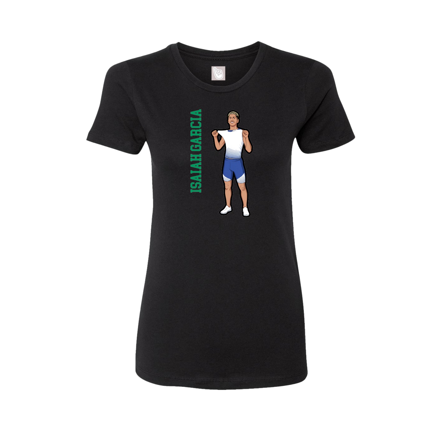 Fitted Women's Tee — Name Vertical in Black