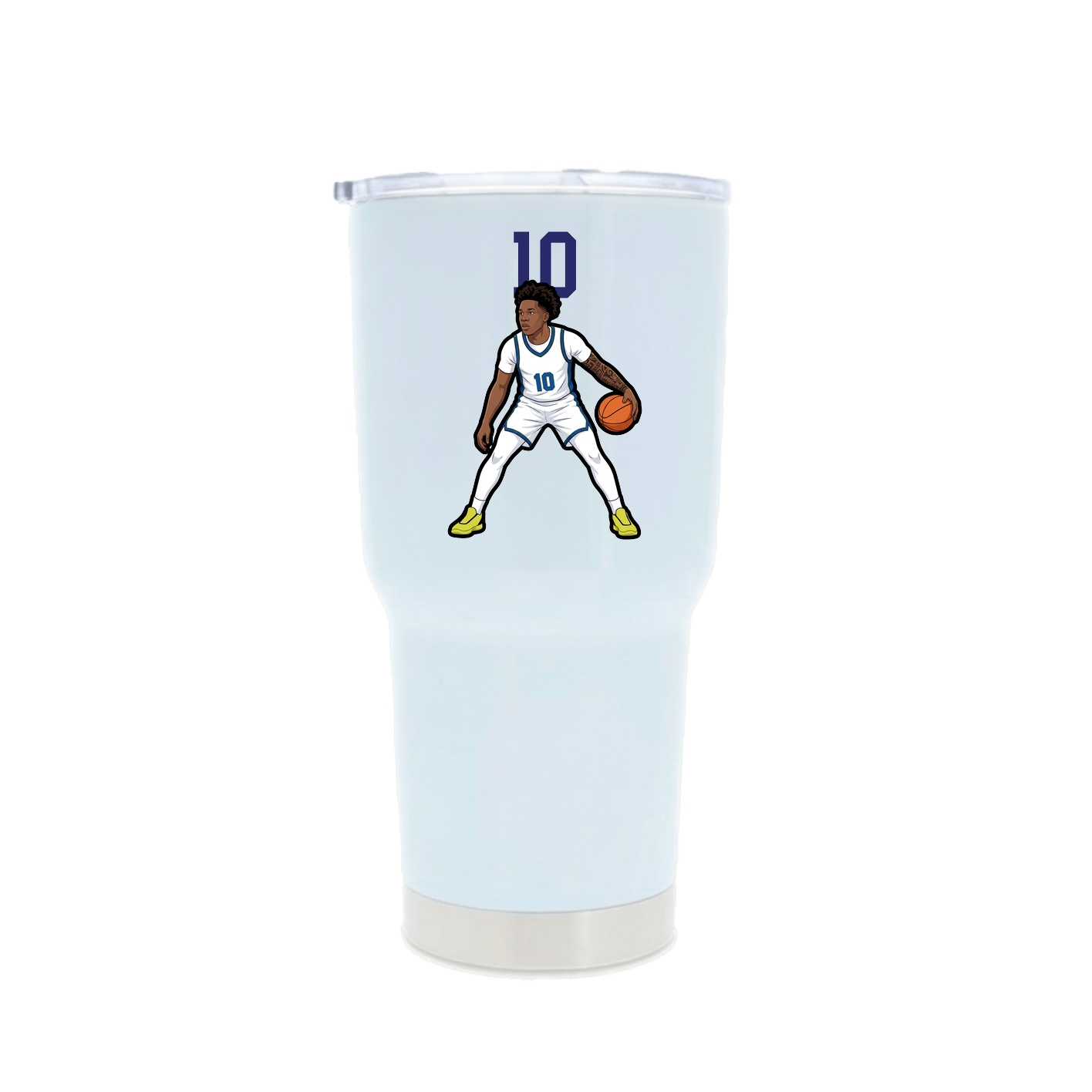 30oz Stainless Steel Tumbler — Number Top in White