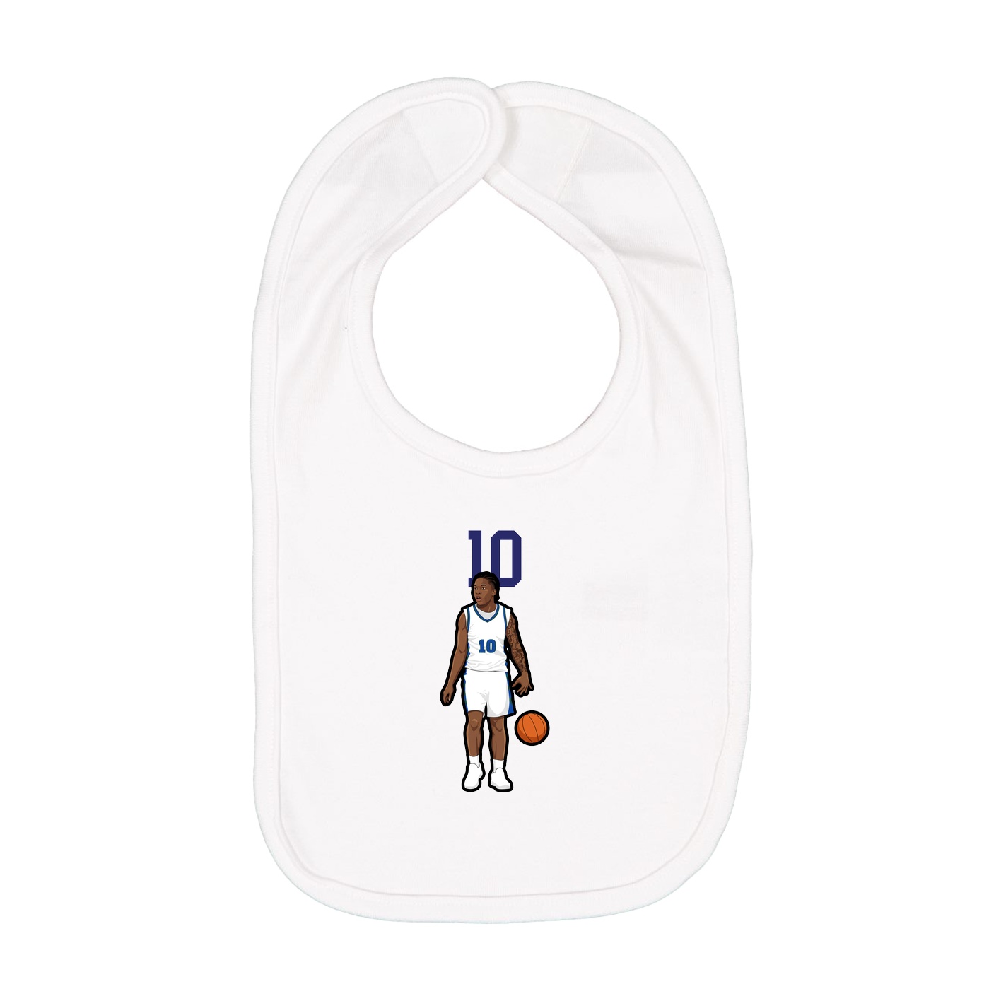 Infant Bib — Number Top in White
