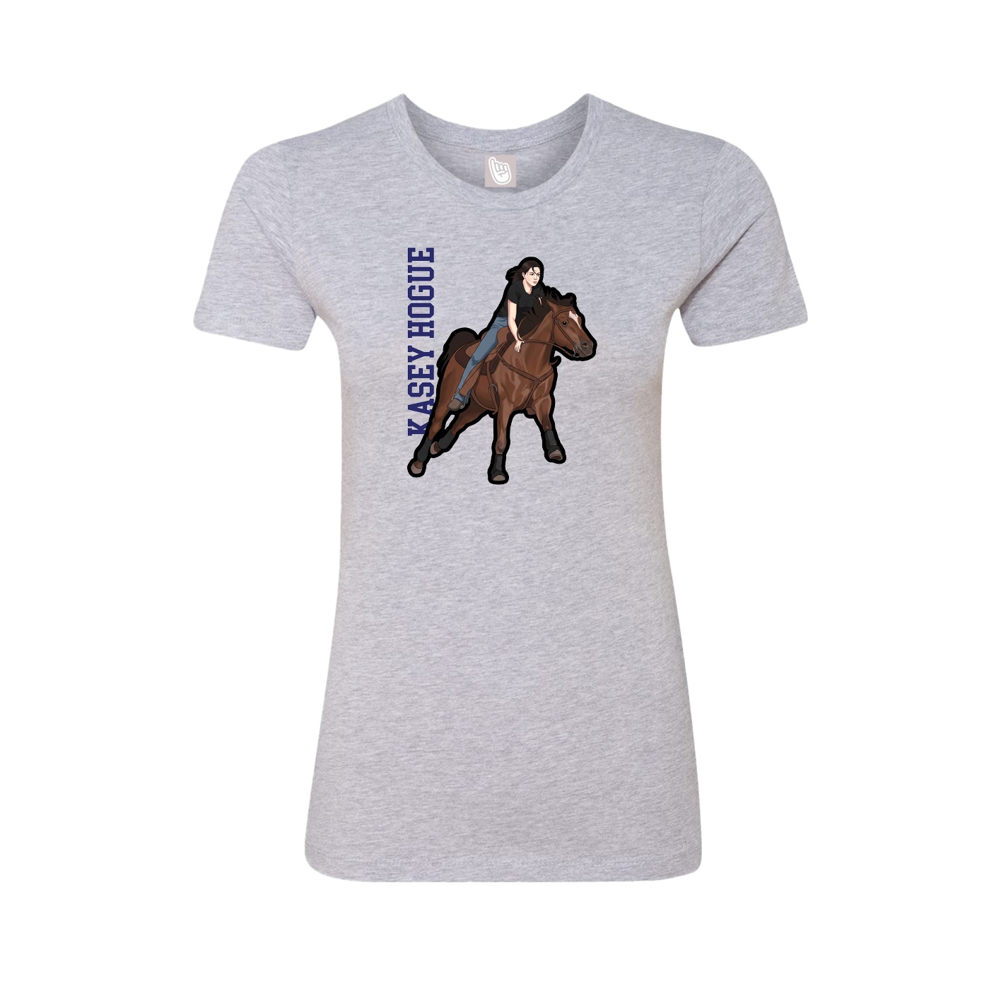 Womens Tee — Name Vertical in Grey