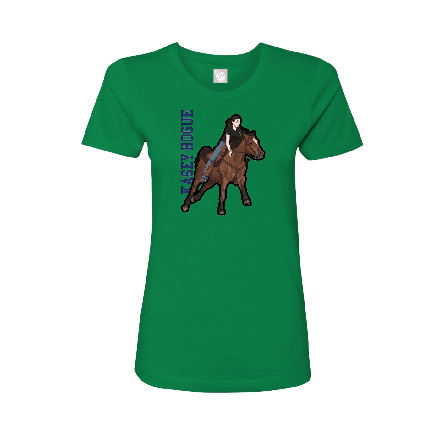 Fitted Women's Tee — Name Vertical in Green