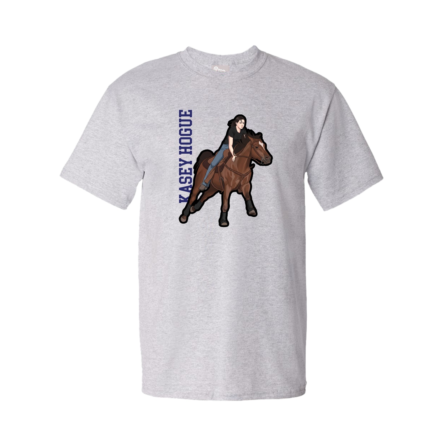 Youth Tee — Name Vertical in Grey