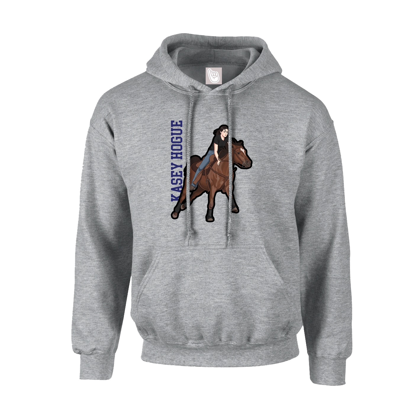 Youth Hoodie — Name Vertical in Grey