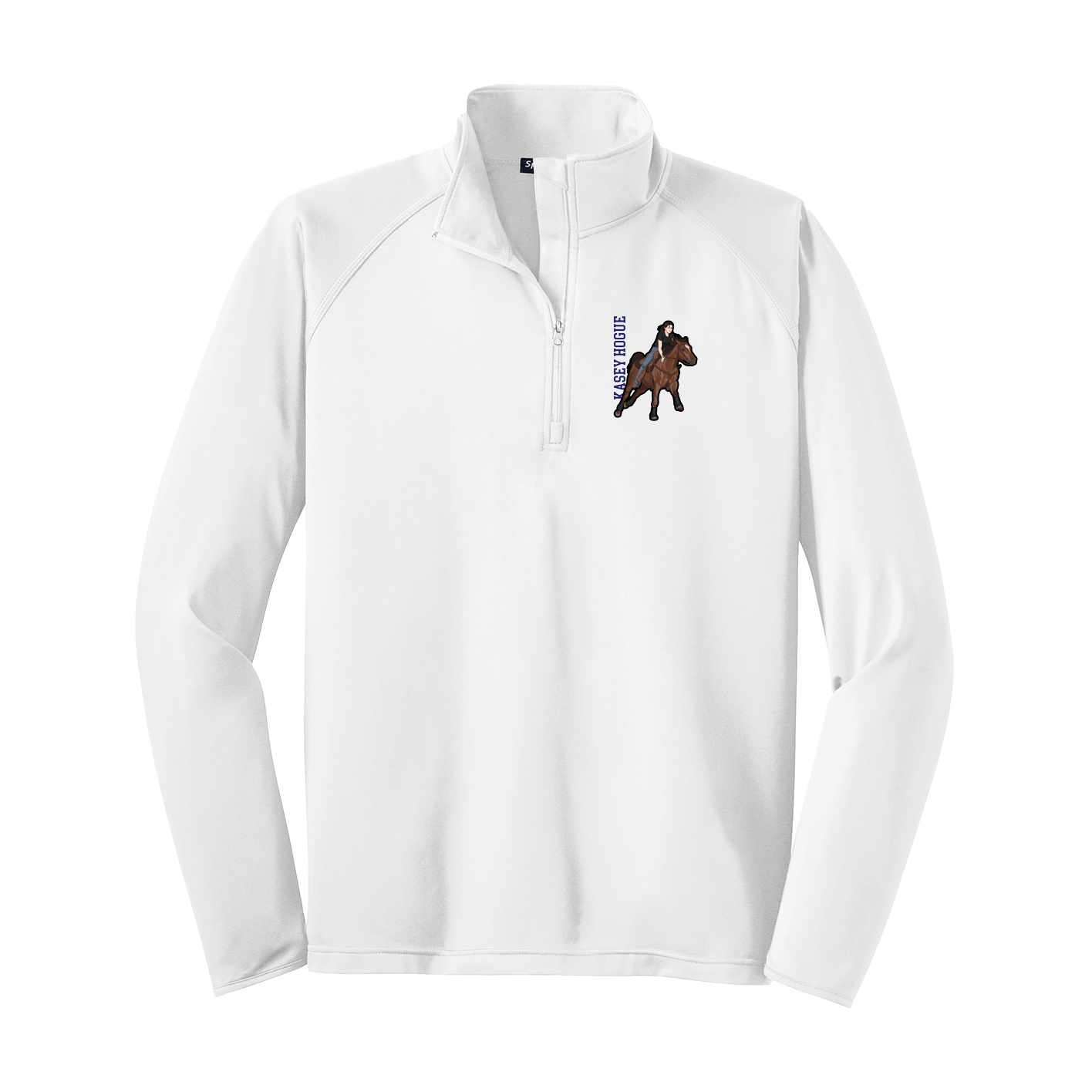 Q-Zip Pullover — Name Vertical in White