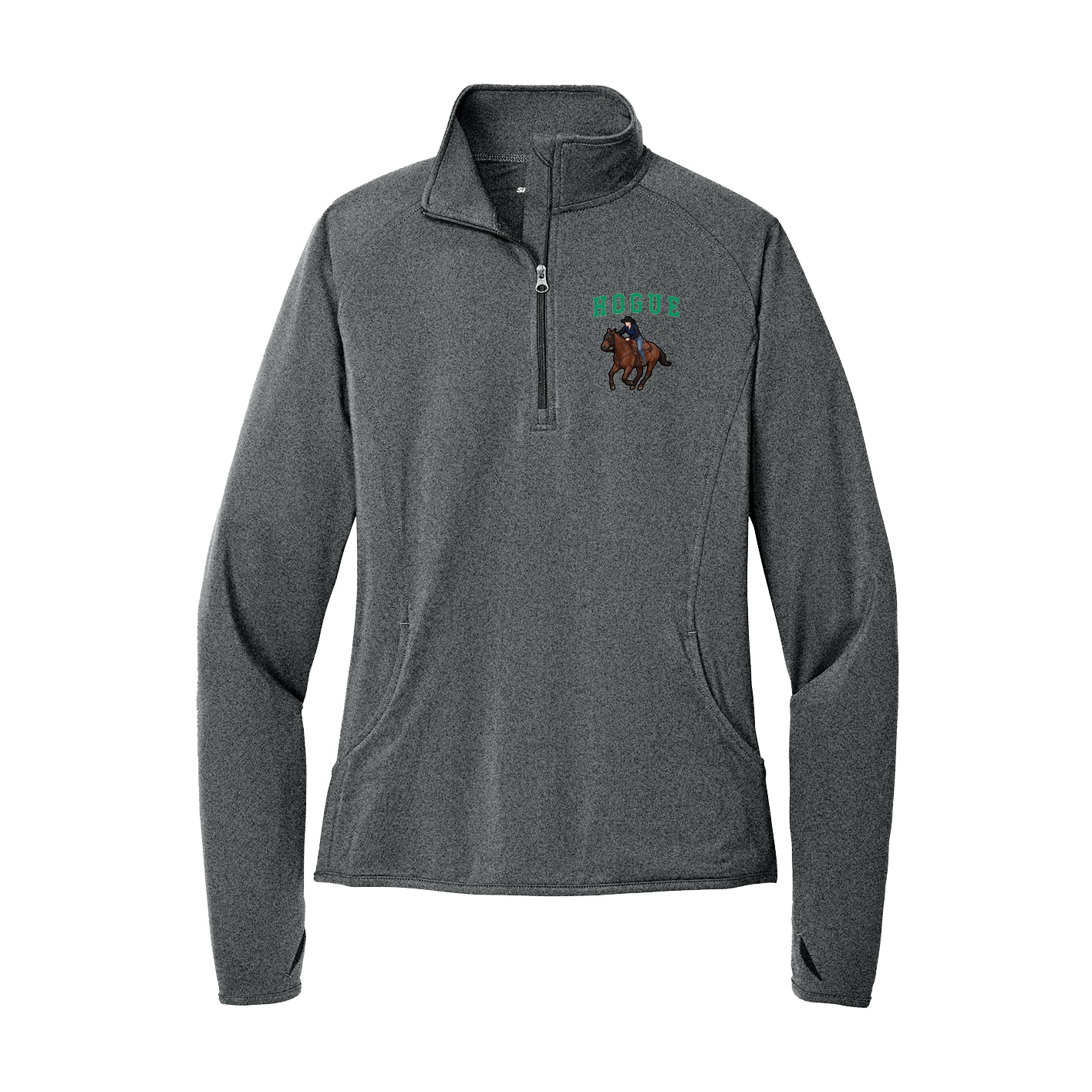 Women's Q-Zip Pullover — Shirsey in Grey