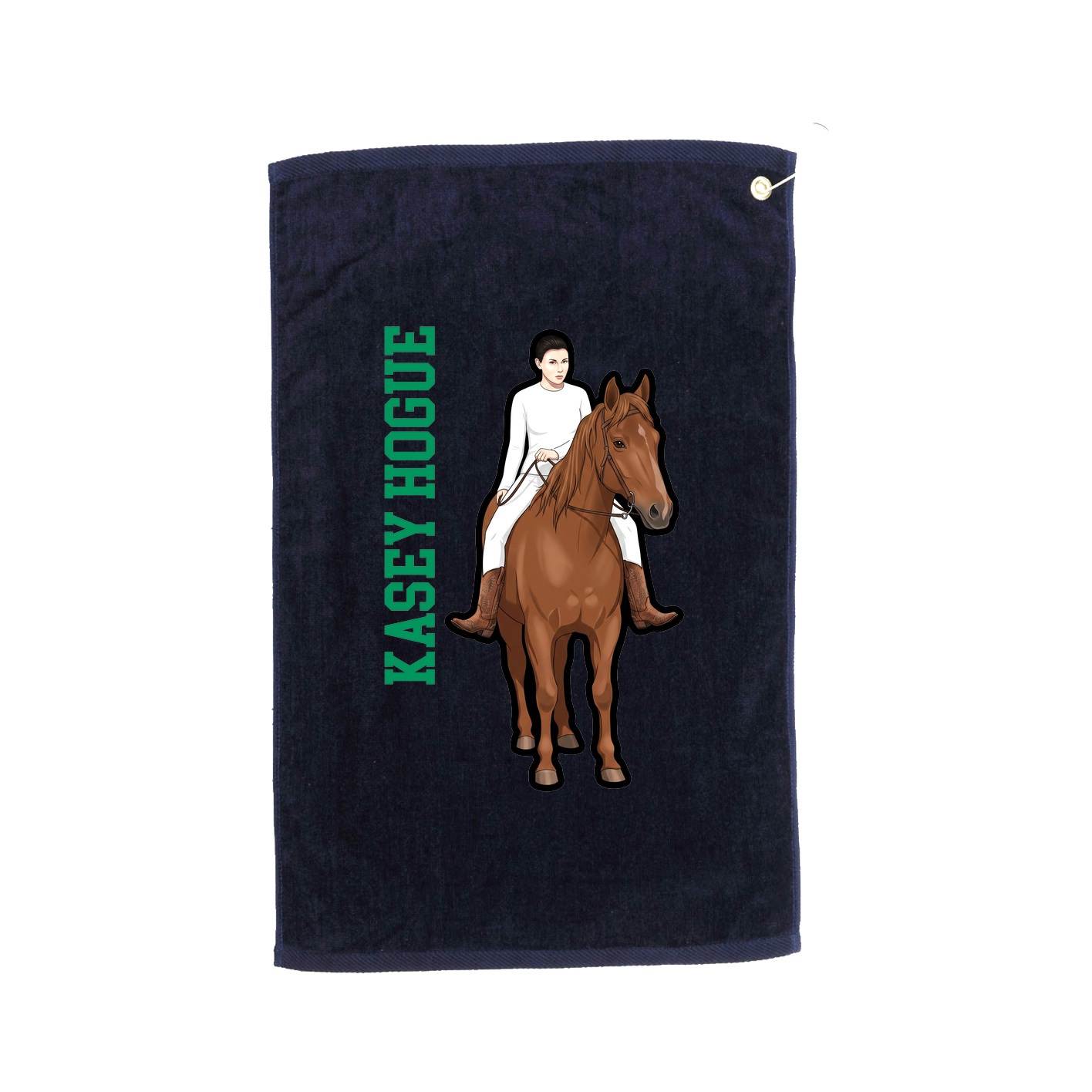 Golf Towel — Name Vertical in Navy
