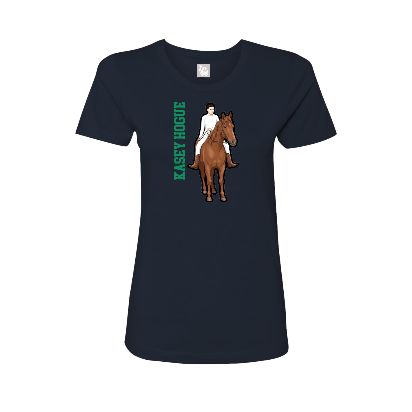 Womens Tee — Name Vertical in Navy