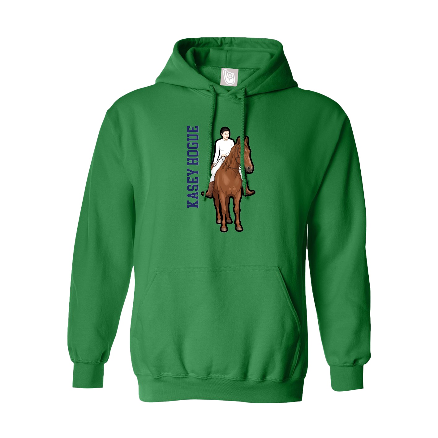 Hoodie — Name Vertical in Green