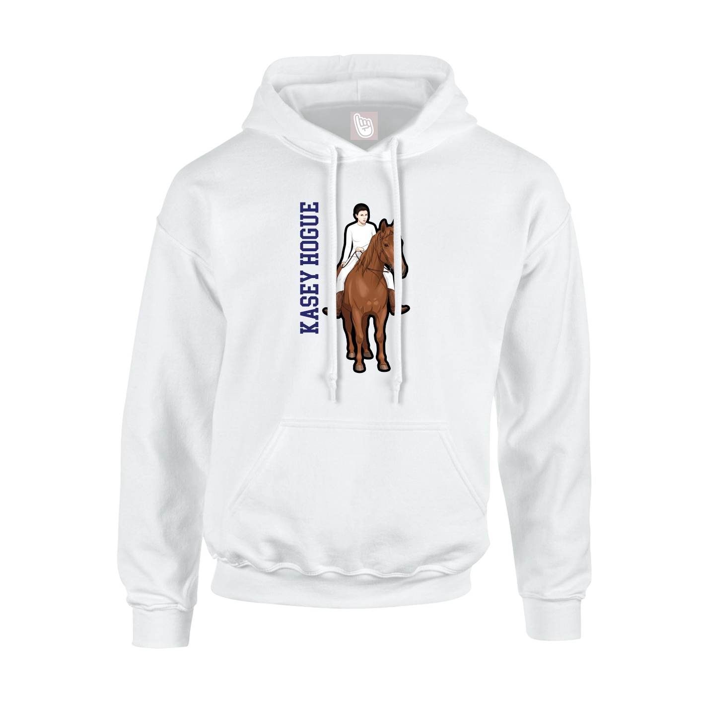 Youth Hoodie — Name Vertical in White