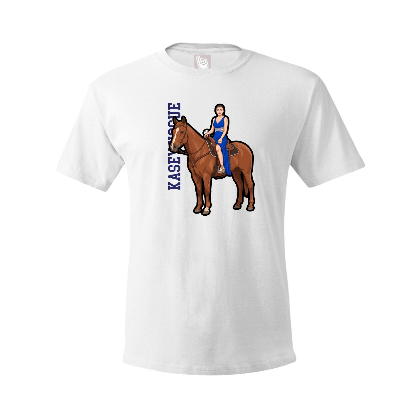 Youth Tee — Name Vertical in White