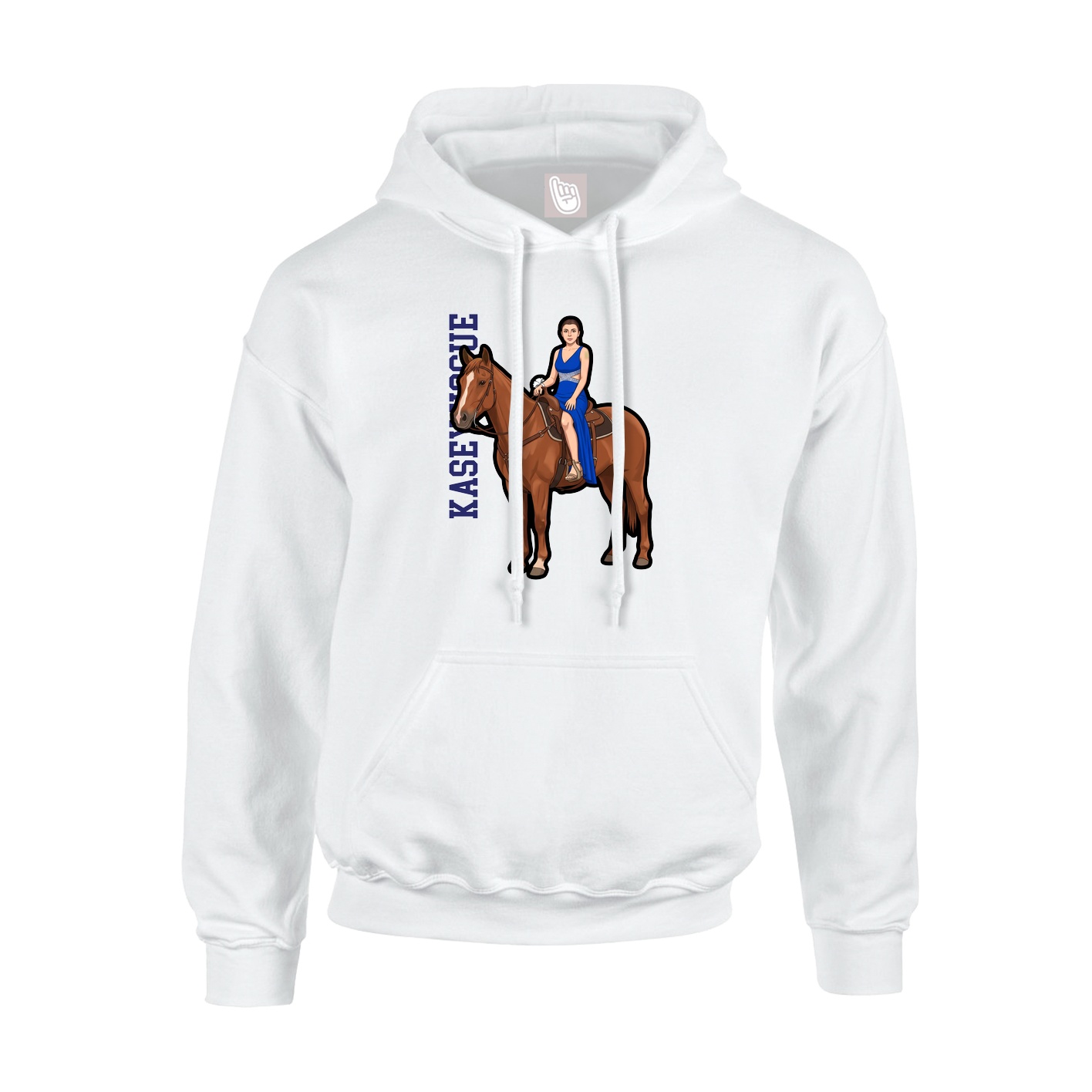 Hoodie — Name Vertical in White