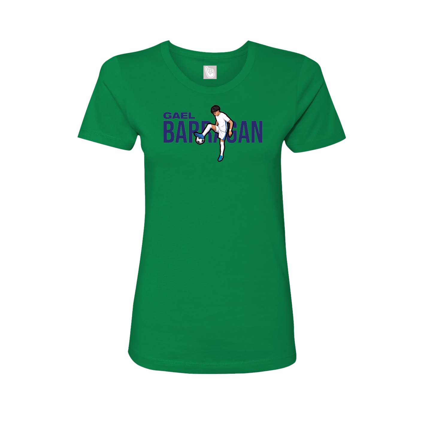 Fitted Women's Tee — Player Name in Green