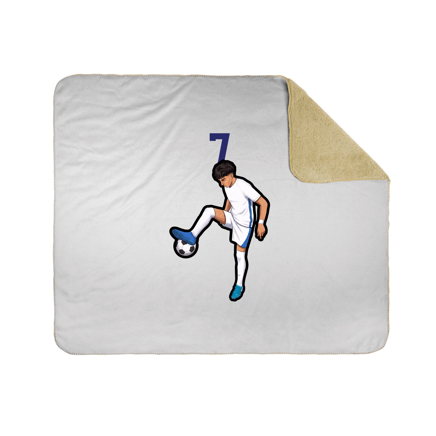 Throw Blanket — Number Top in White