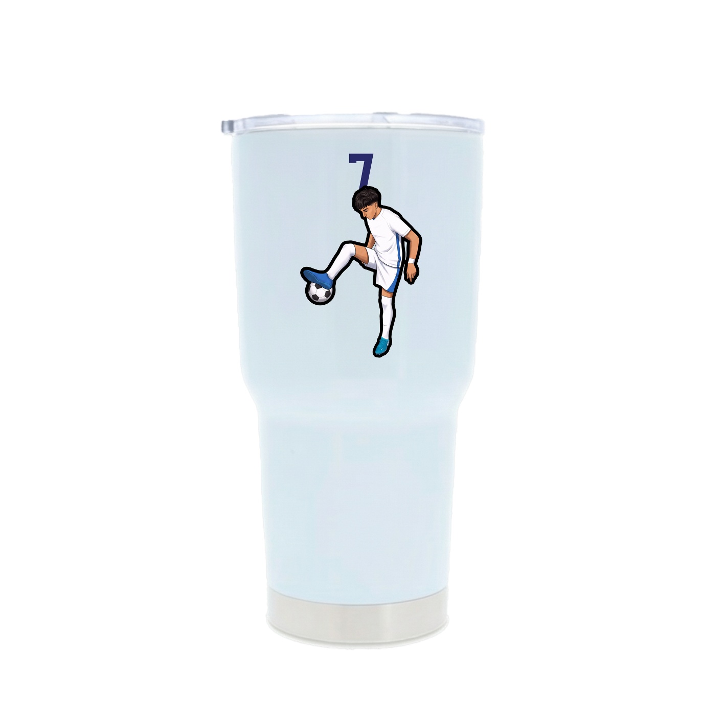 30oz Stainless Steel Tumbler — Number Top in White