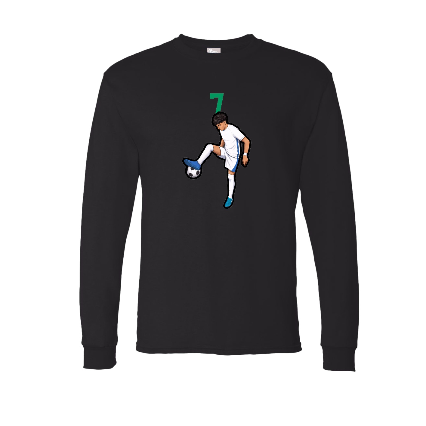 Long Sleeve Tee — Number Top in Black