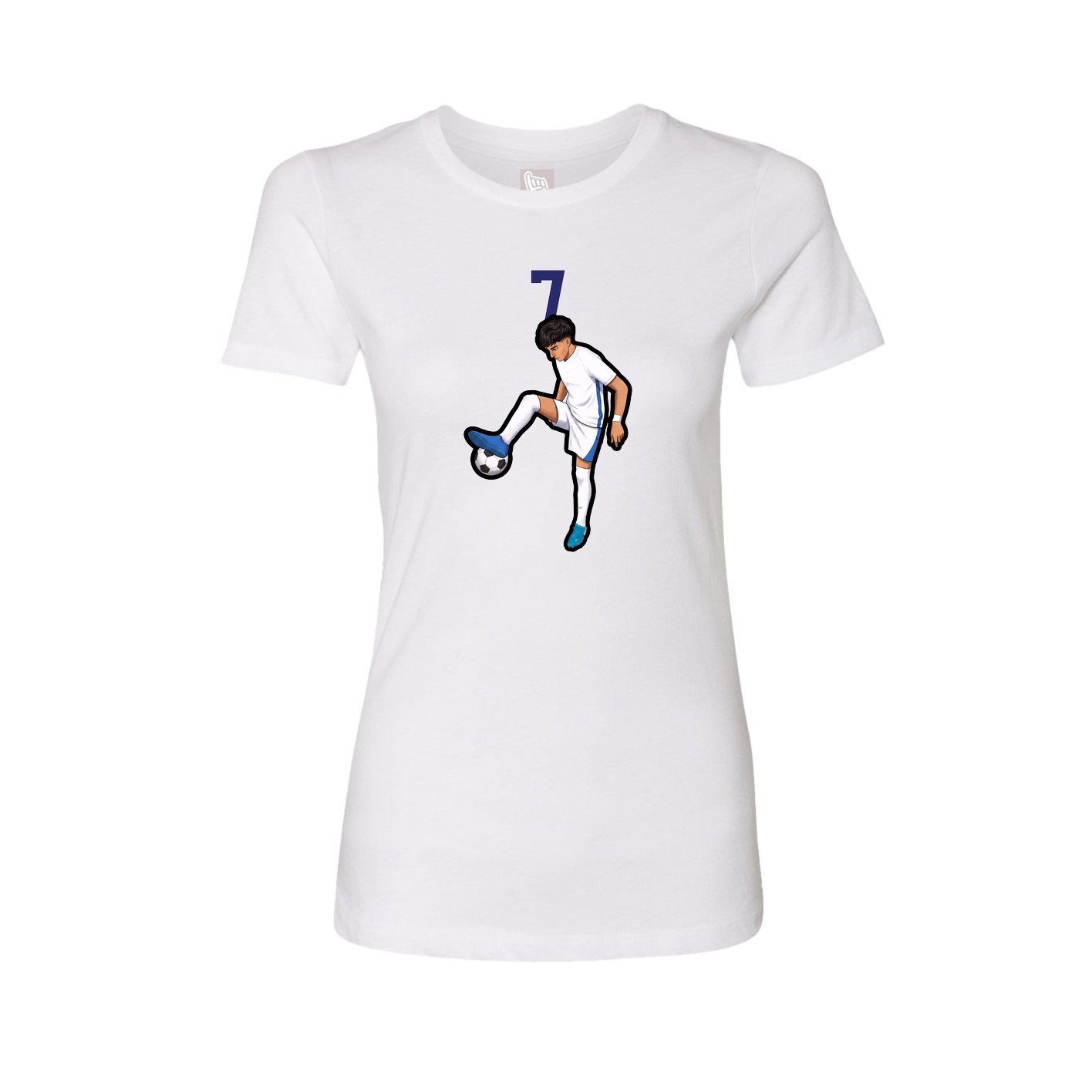 Fitted Women's Tee — Number Top in White