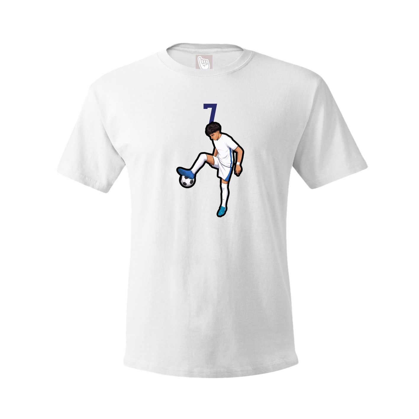 Youth Tee — Number Top in White