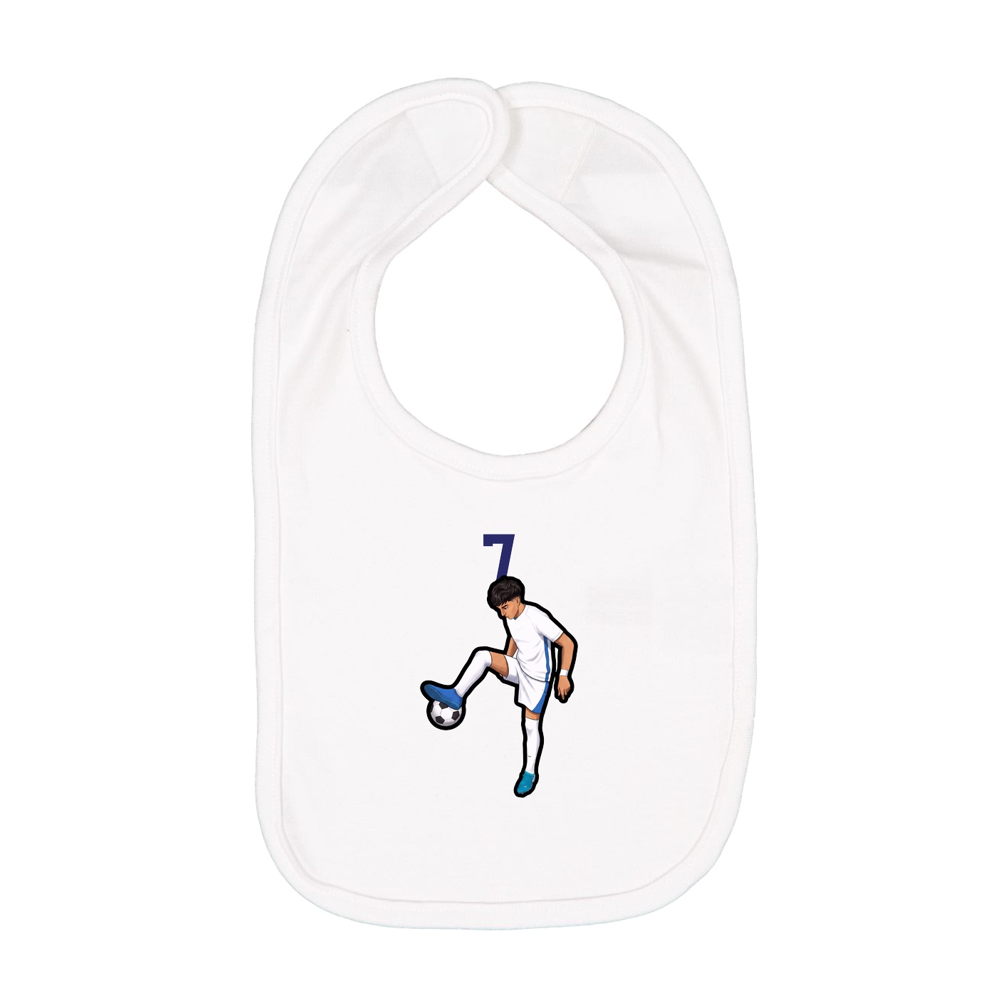 Infant Bib — Number Top in White
