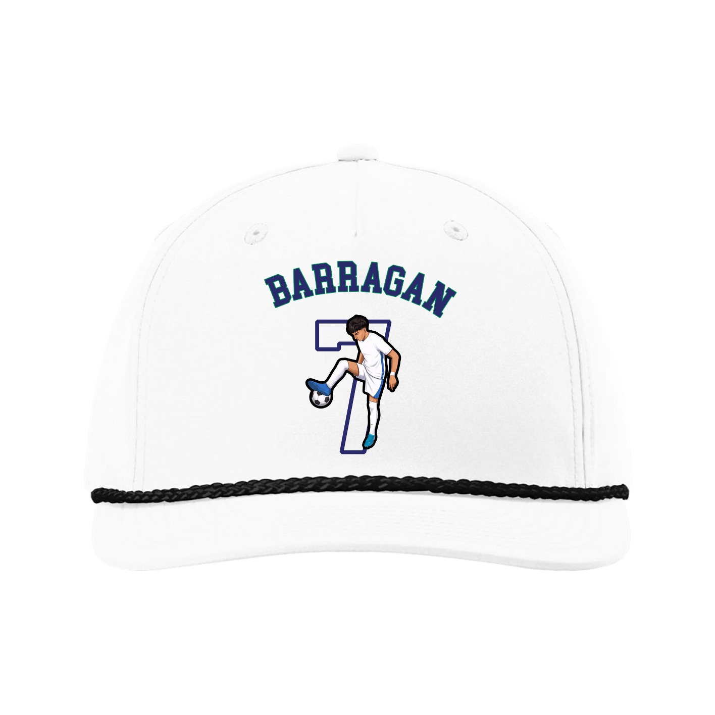 Five-Panel Classic Rope Cap — Shirsey Arch in White