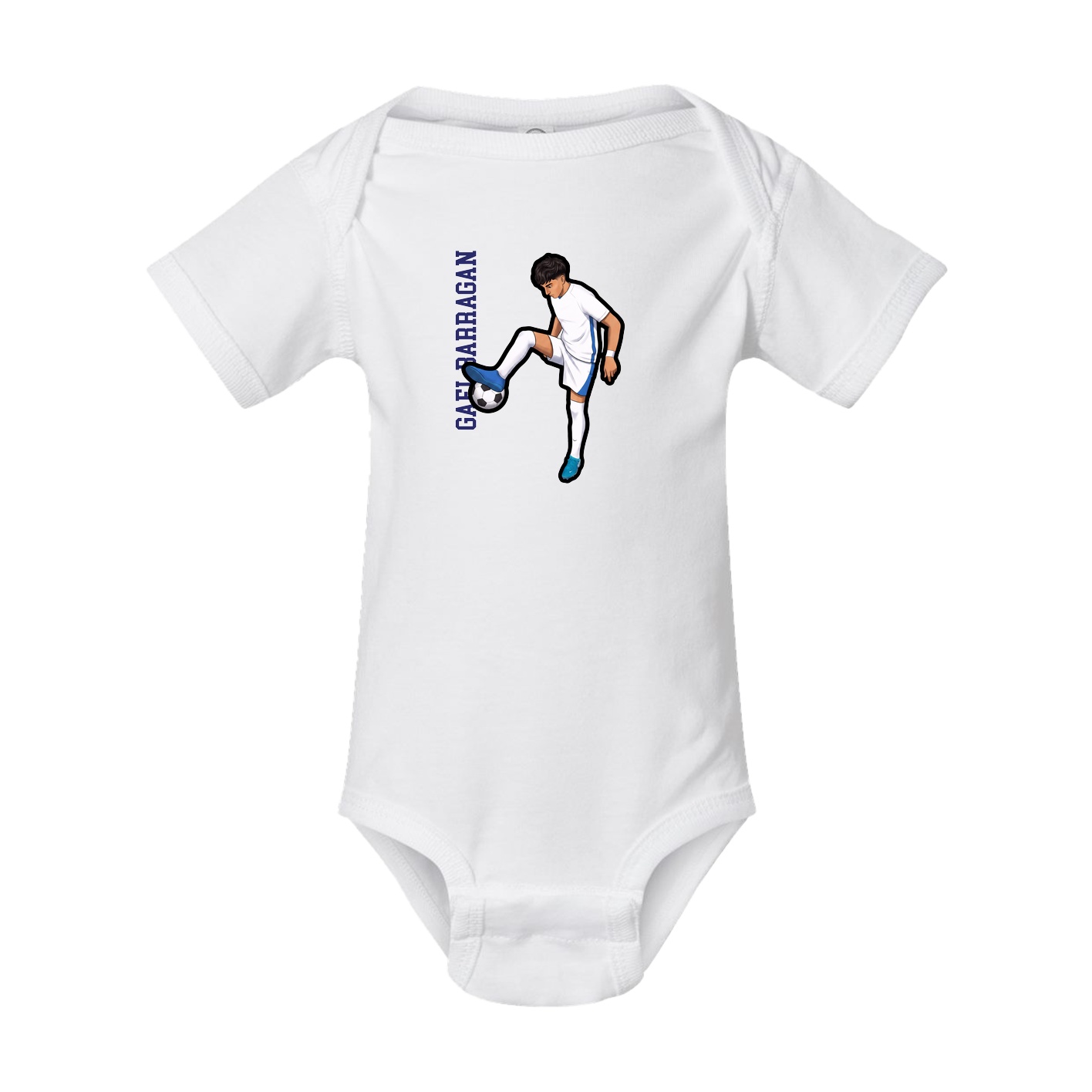 Baby Onesie — Name Vertical in White