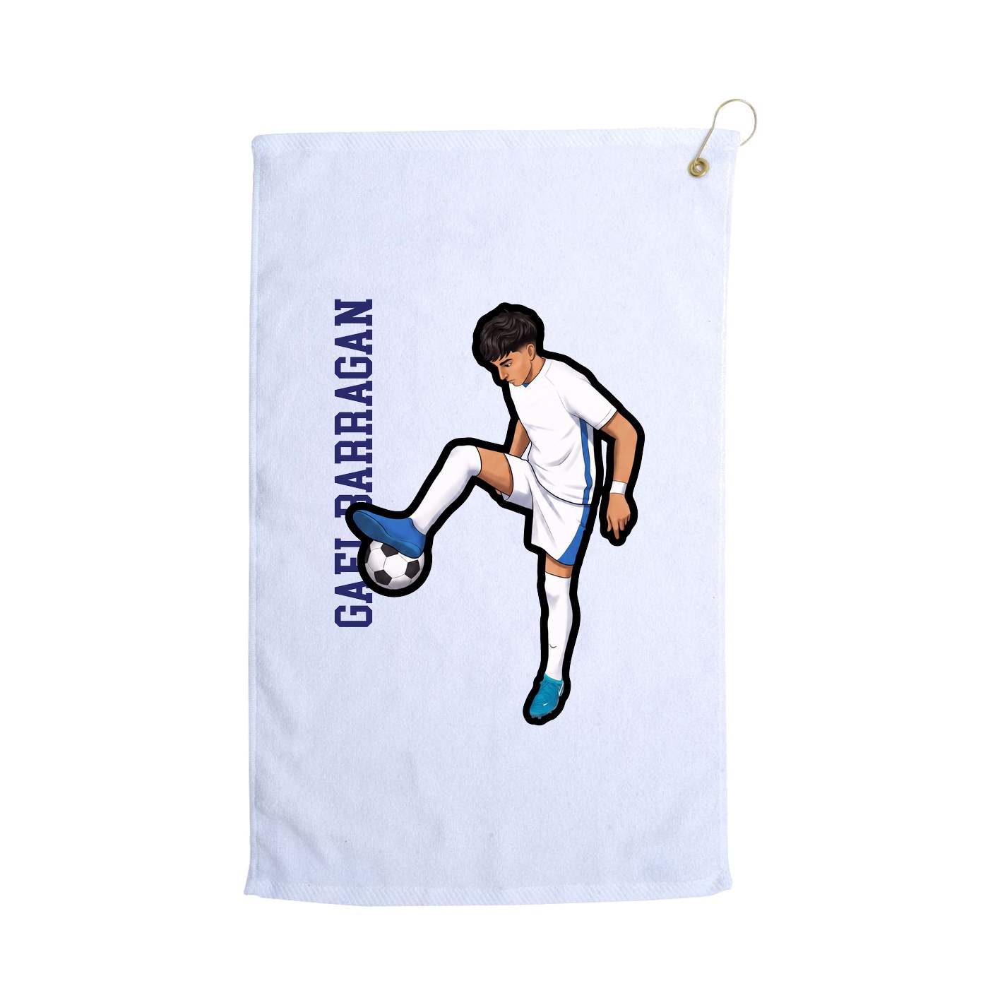 Golf Towel — Name Vertical in White