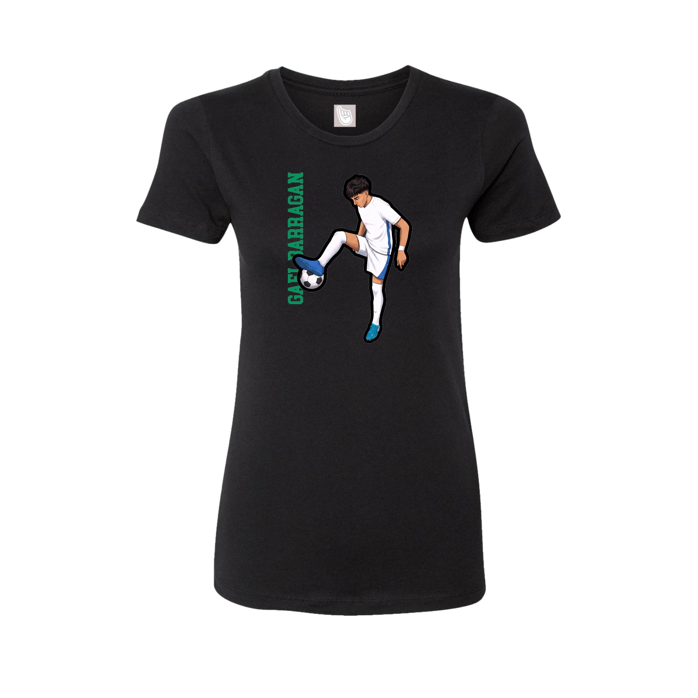 Fitted Women's Tee — Name Vertical in Black