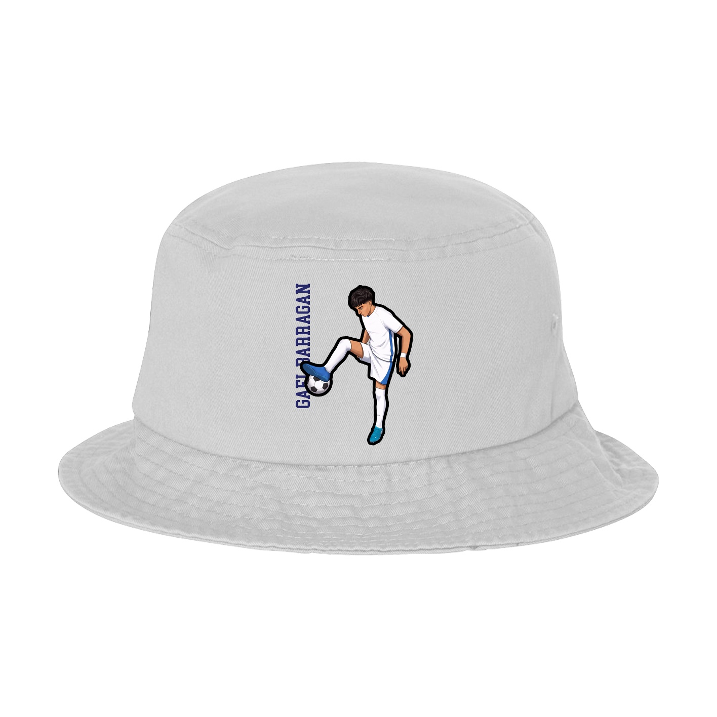 Bucket Cap — Name Vertical in White