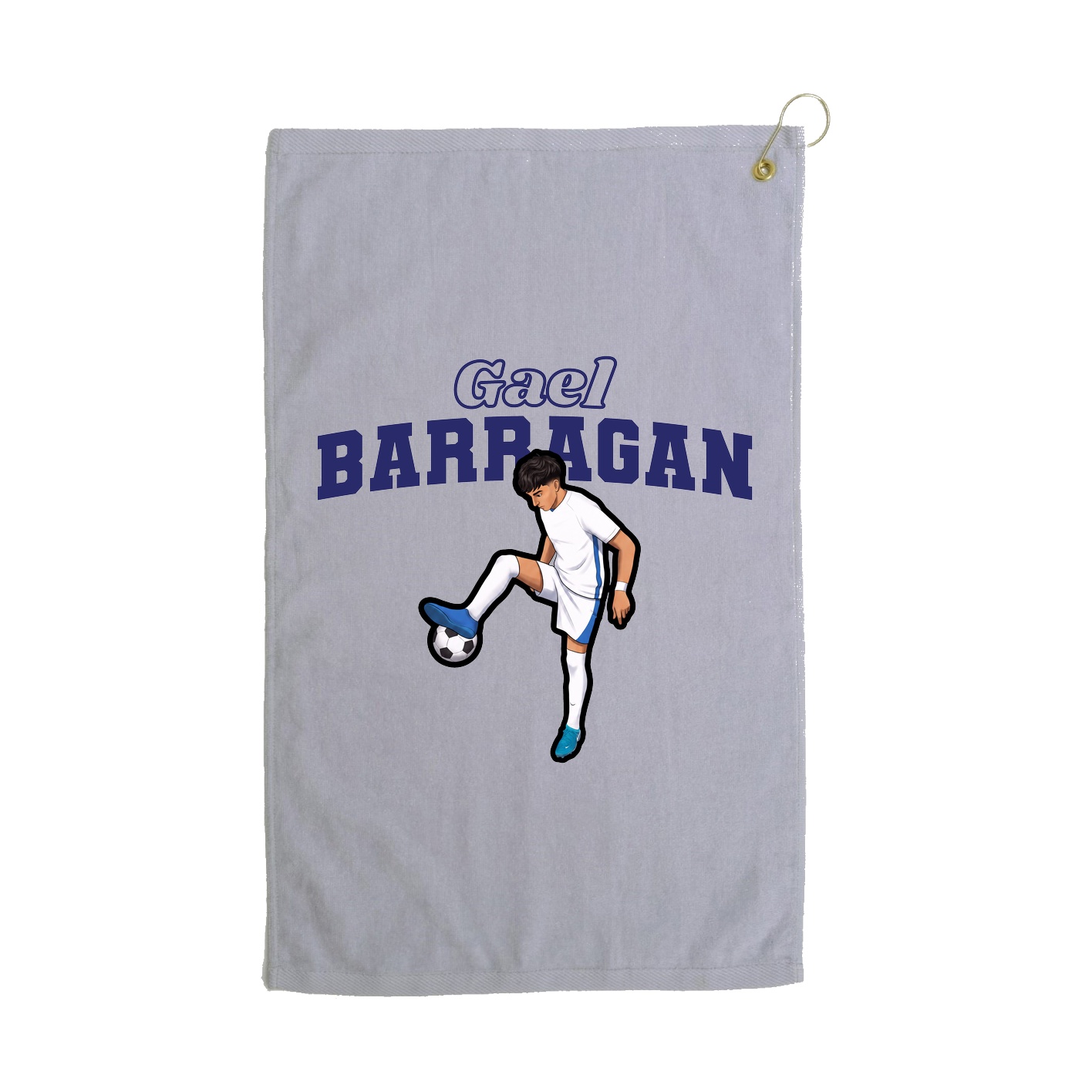 Golf Towel — Name Arch in Grey