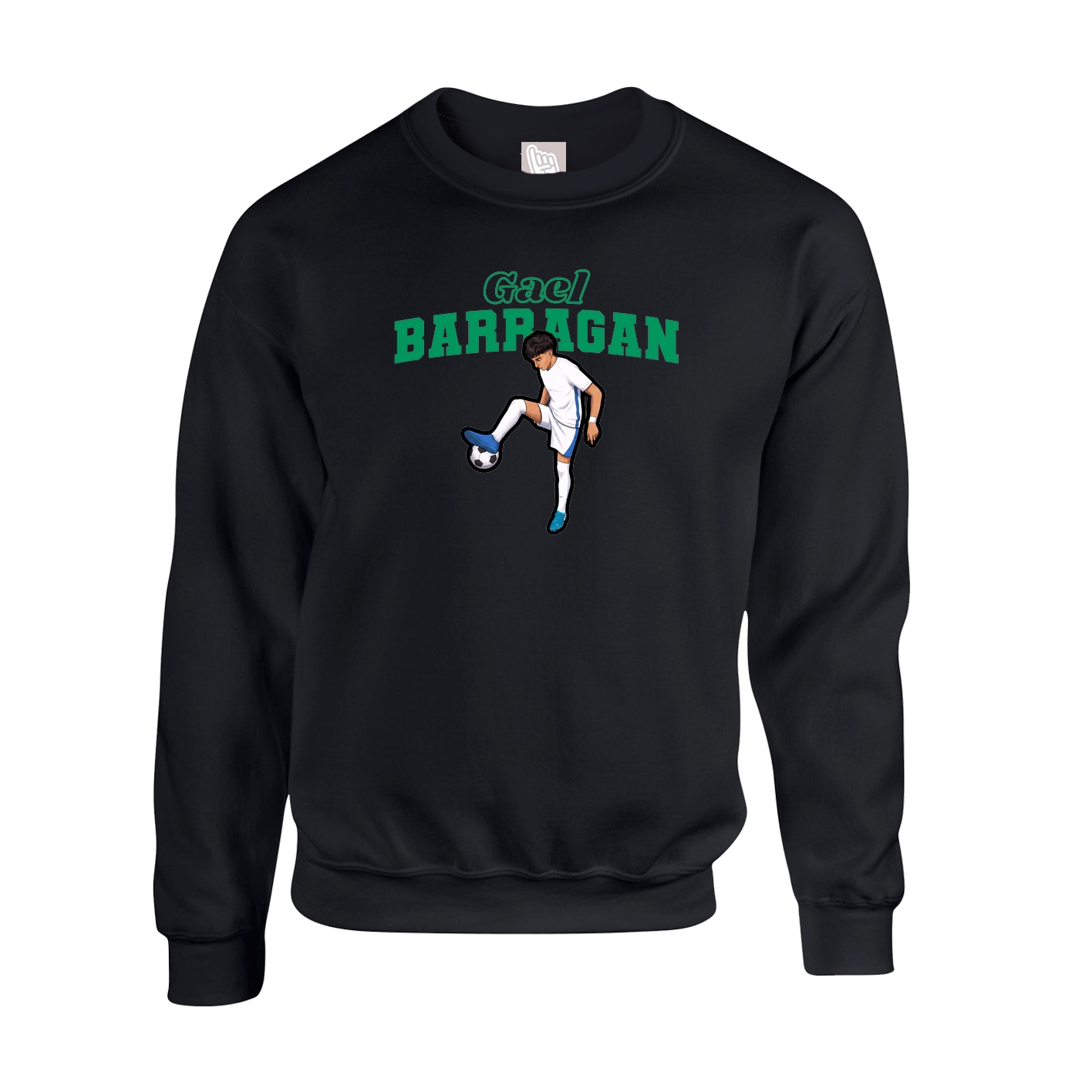 Fleece Crew — Name Arch in Black